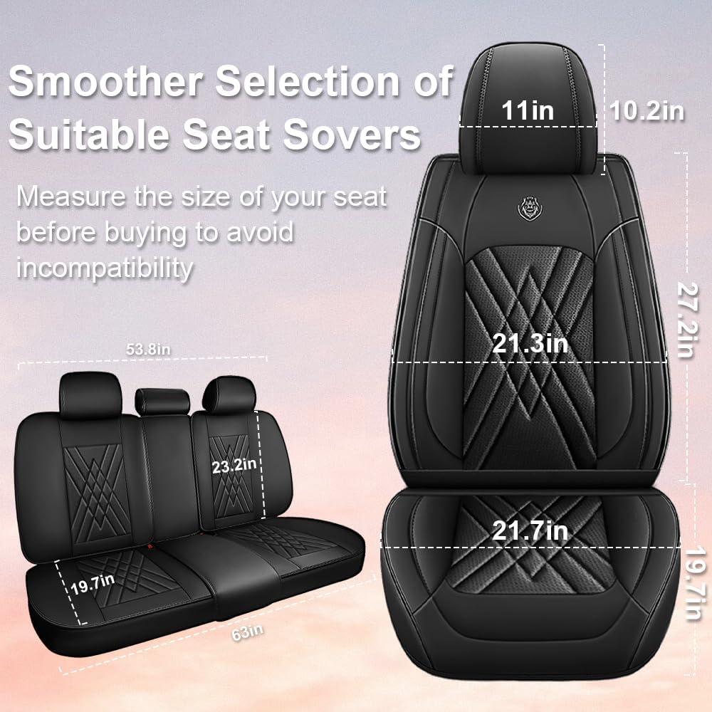 Cubiertas de Asientos de Coche XZBS Juego Completo Negro Impermeable