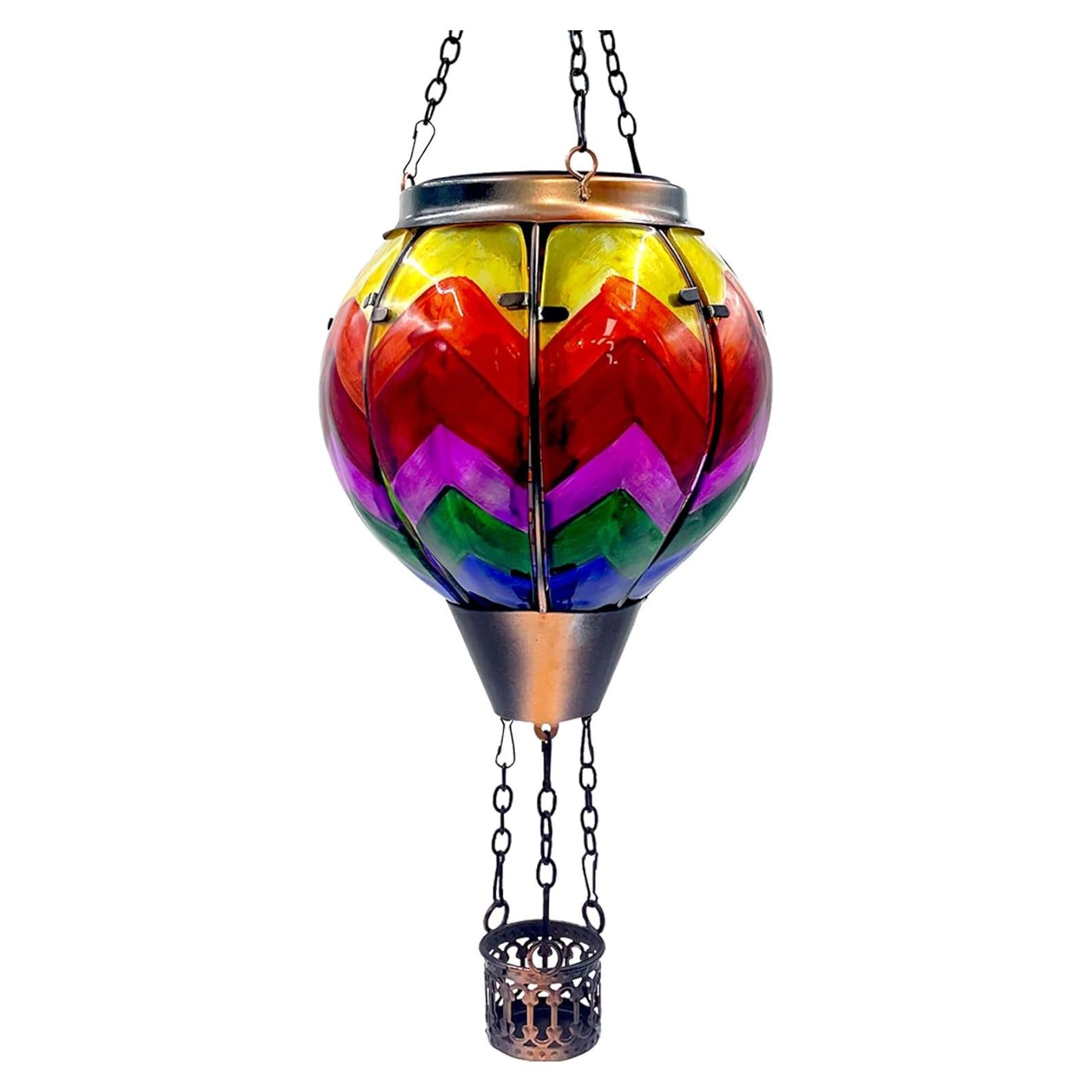 Linterna Solar Globo Aerostático OUISJYER 48.8 cm Vidrio