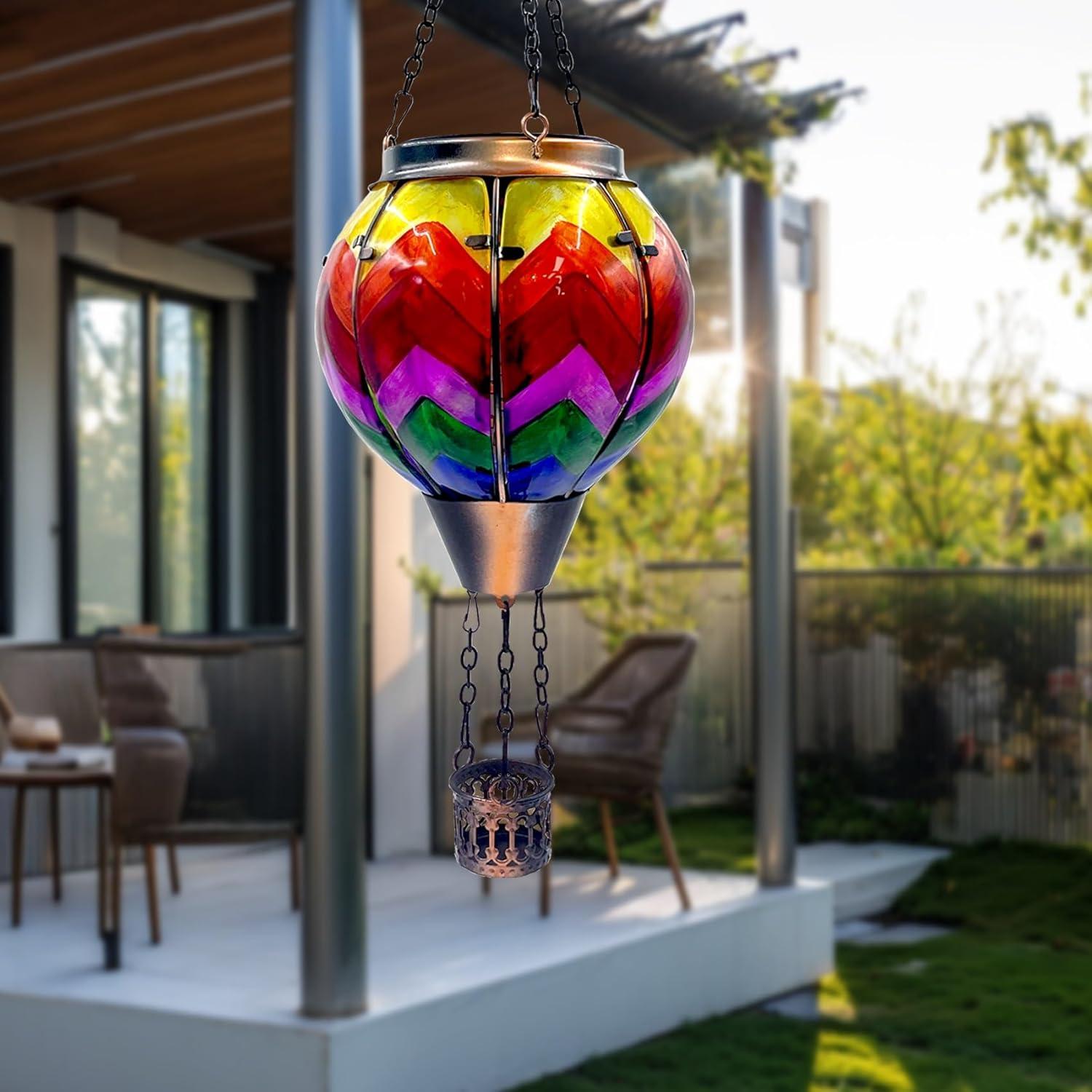 Linterna Solar Globo Aerostático OUISJYER 48.8 cm Decorativa