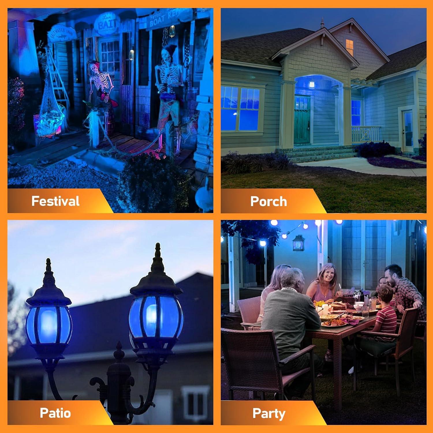 Bombillas LED de Llama Vicstone E26 4 Modos Azul - 2 Paquete