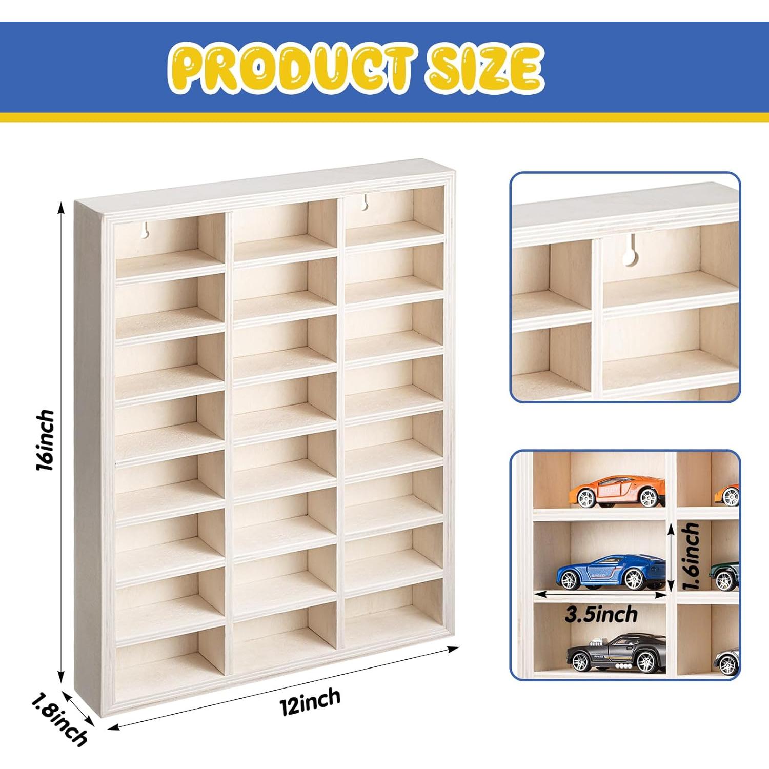Estante de Exhibición de Coches de Juguete 24 Compartimentos Madera