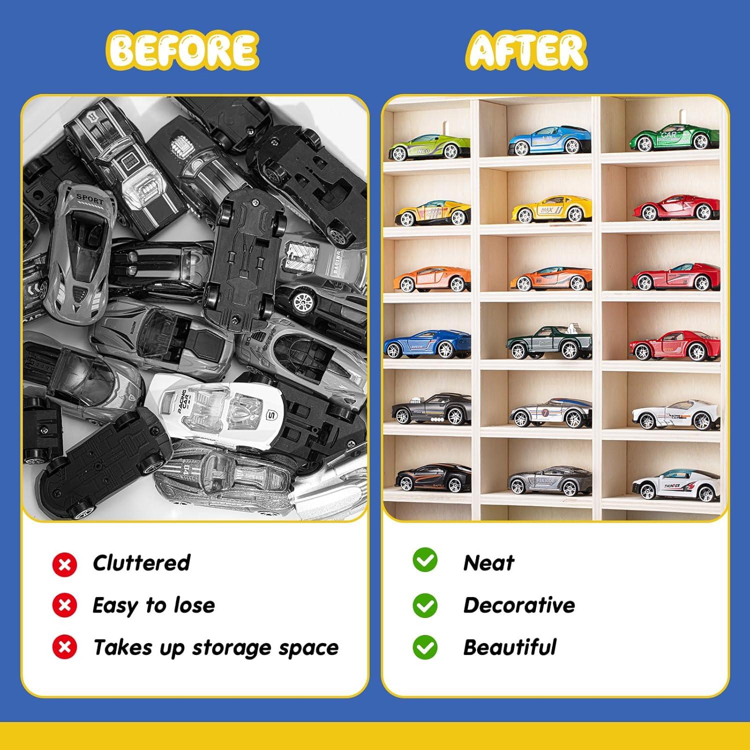 Estante de Exhibición de Coches de Juguete 24 Compartimentos Madera