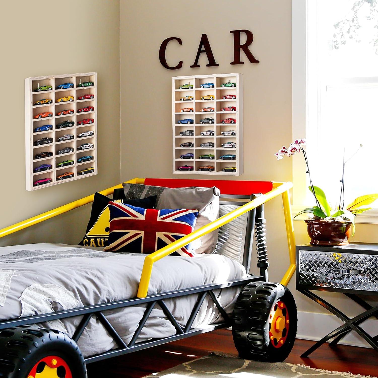 Estante de Exhibición de Coches de Juguete 24 Compartimentos Madera