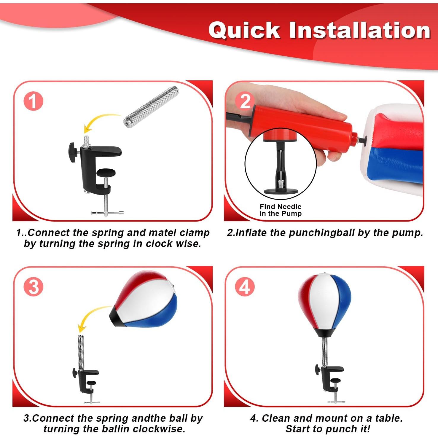 Saco de Boxeo de Escritorio YORWHIN con Ventosa y Bomba