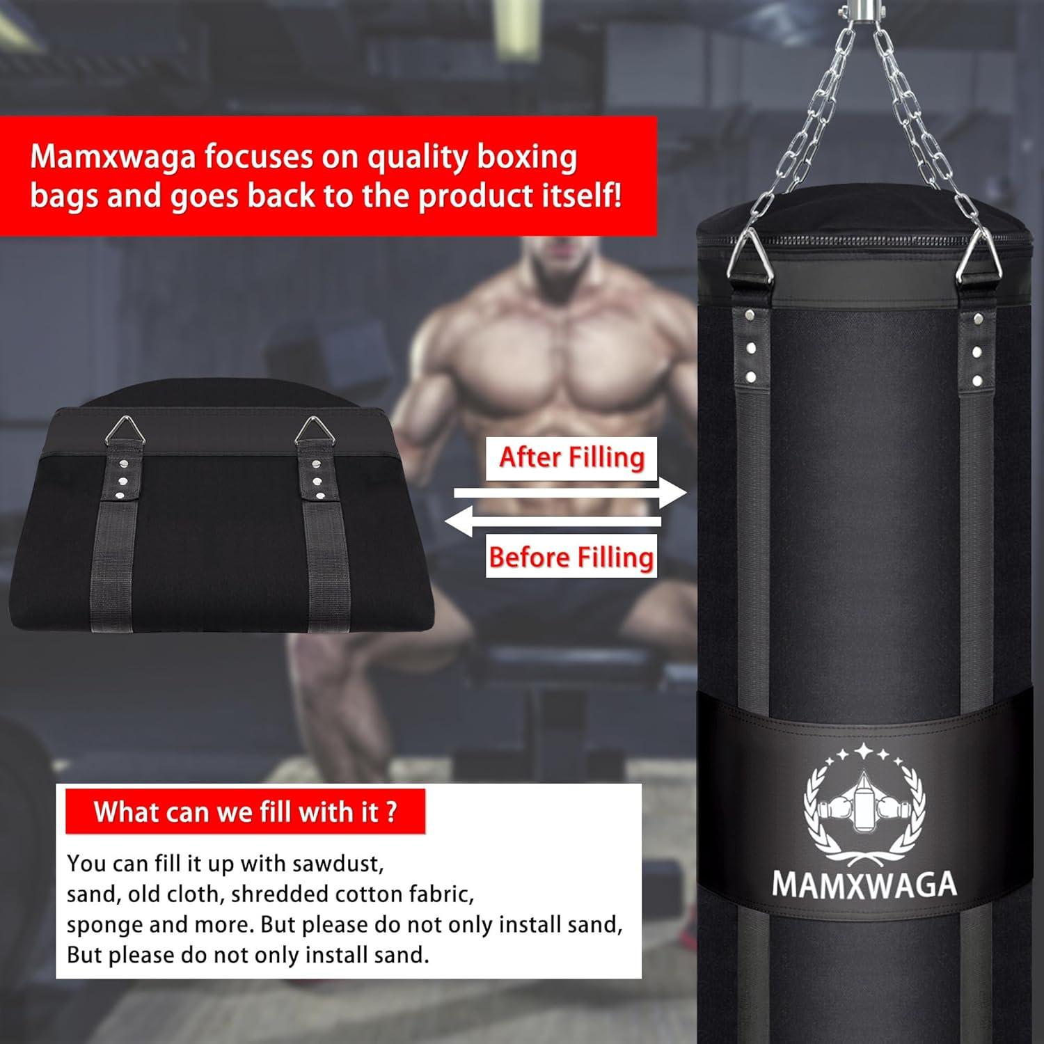 Bolsa de Boxeo Pesada Mamxwaga 4FT Lona para Kickboxing