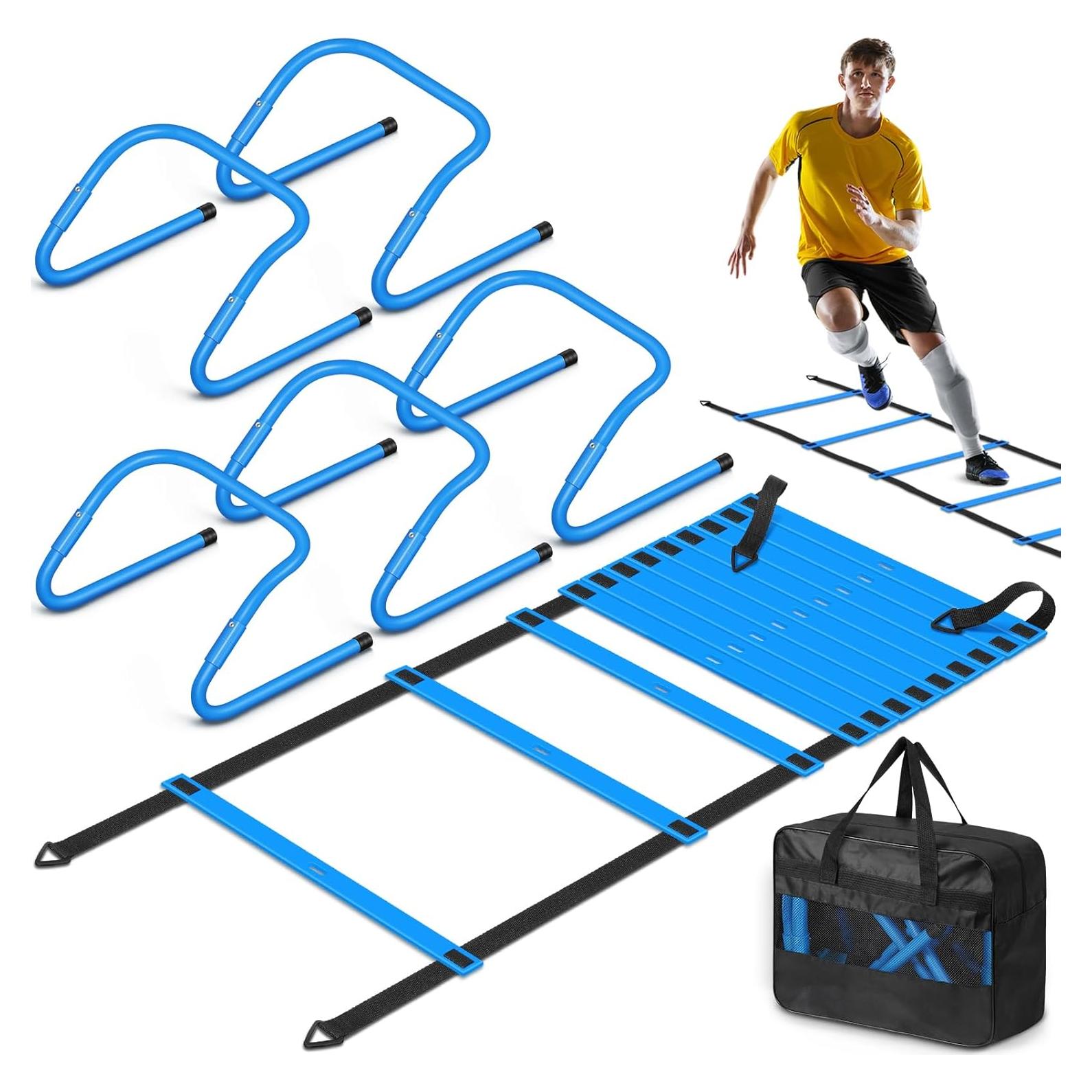 Set de Entrenamiento de Velocidad y Agilidad SMTPDT - 5 Vallas y Escalera 6.1m