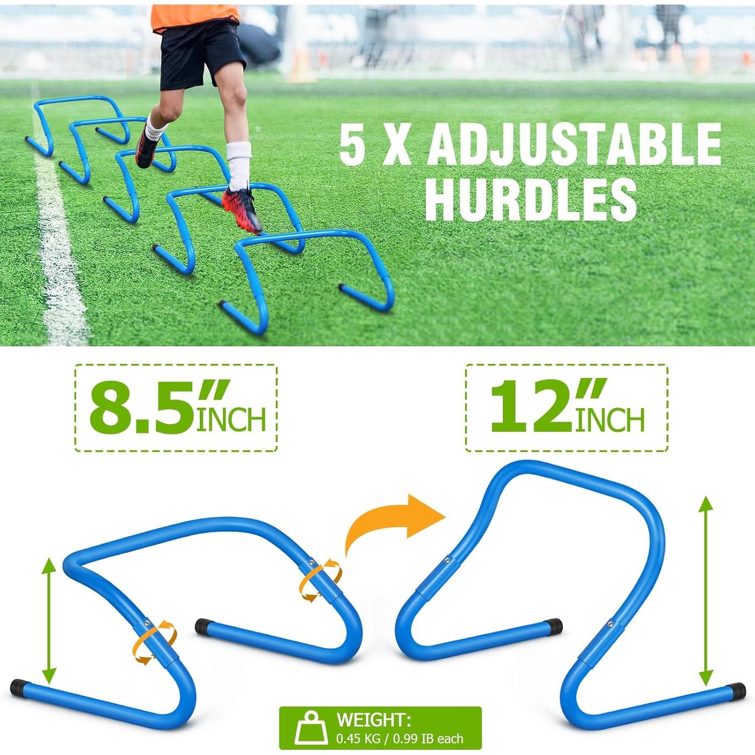 Set de Entrenamiento de Velocidad y Agilidad SMTPDT - 5 Vallas y Escalera 6.1m