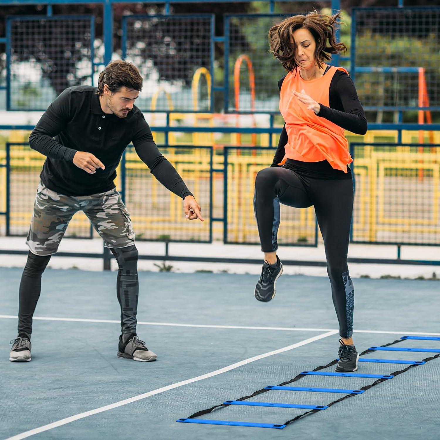 Set de Entrenamiento de Velocidad y Agilidad SMTPDT - 5 Vallas y Escalera 6.1m