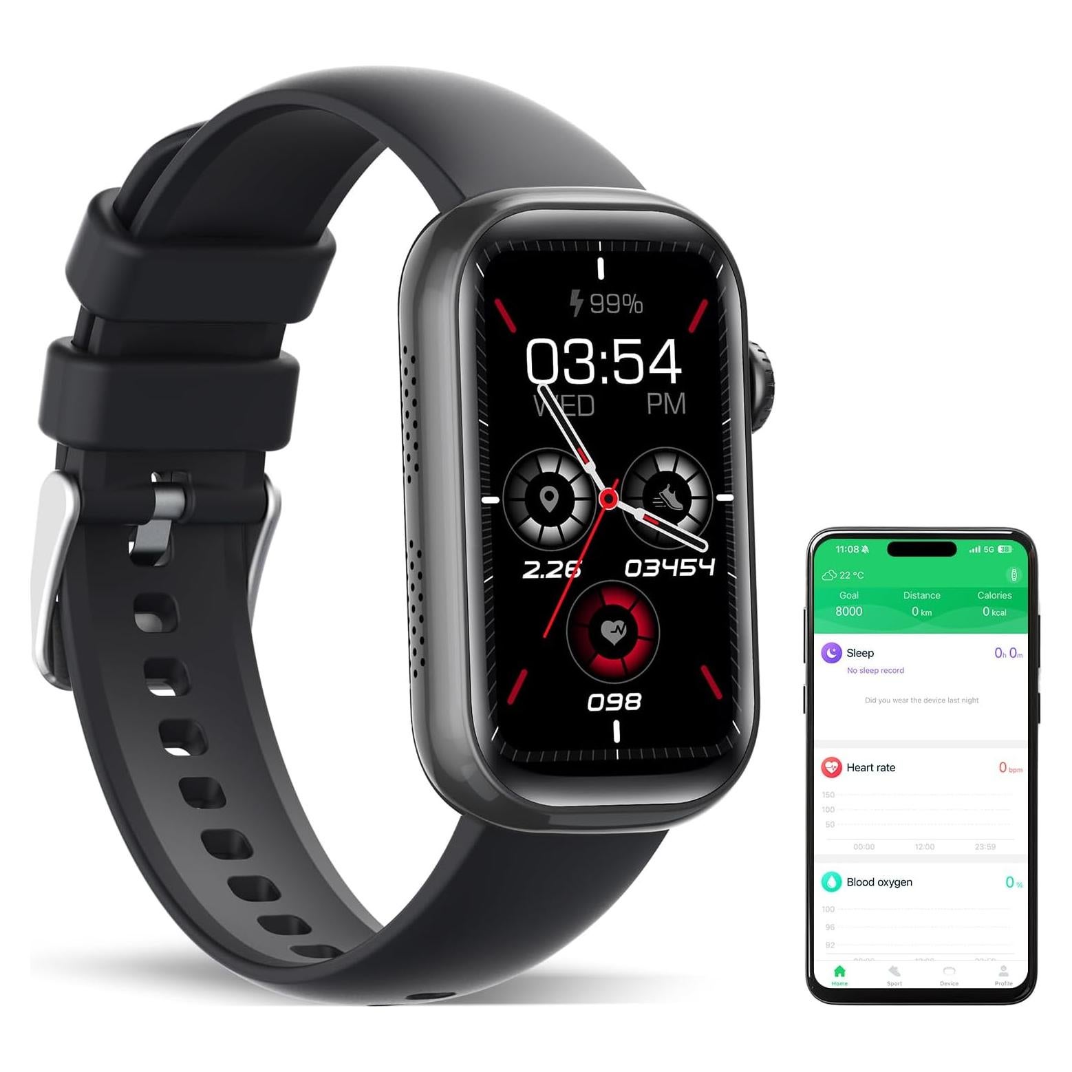 Reloj Inteligente VUHIGIB con Monitoreo de Salud 24/7 - Negro