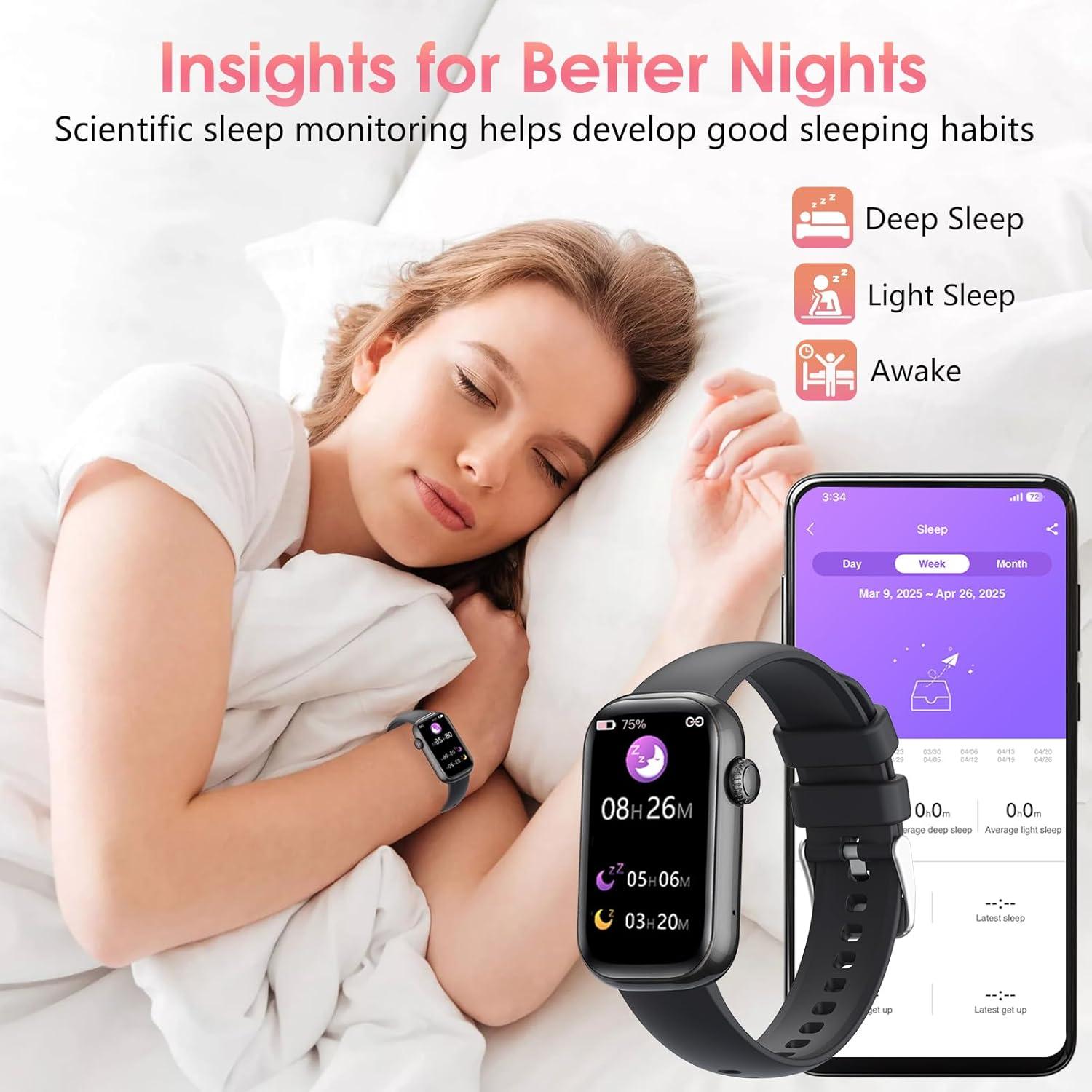 Reloj Inteligente VUHIGIB con Monitoreo de Salud 24/7 - Negro