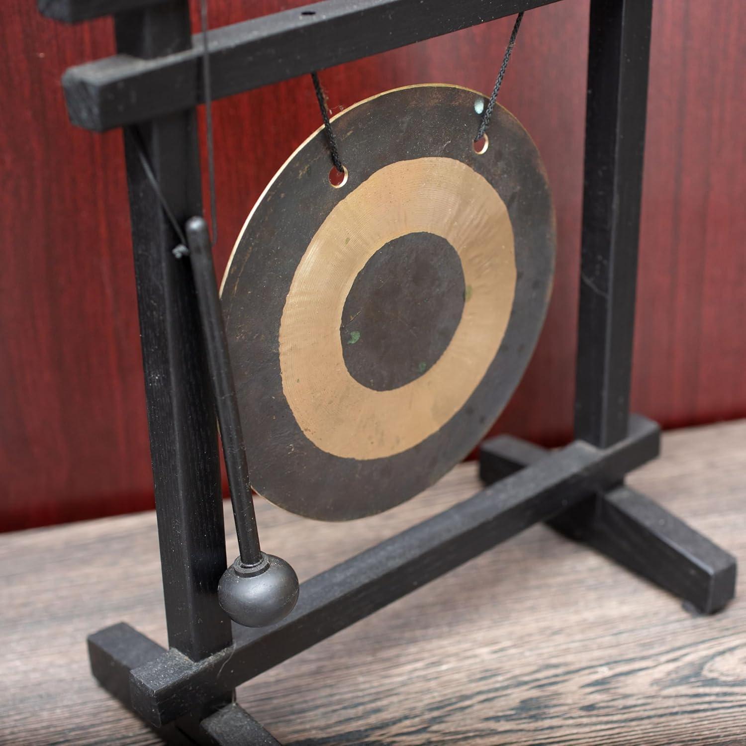 Gong de Escritorio Woodstock WDG, 30.48 cm, Bronce Martillado