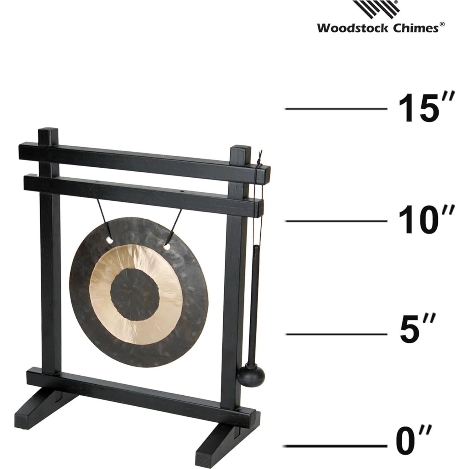 Gong de Escritorio Woodstock WDG, 30.48 cm, Bronce Martillado