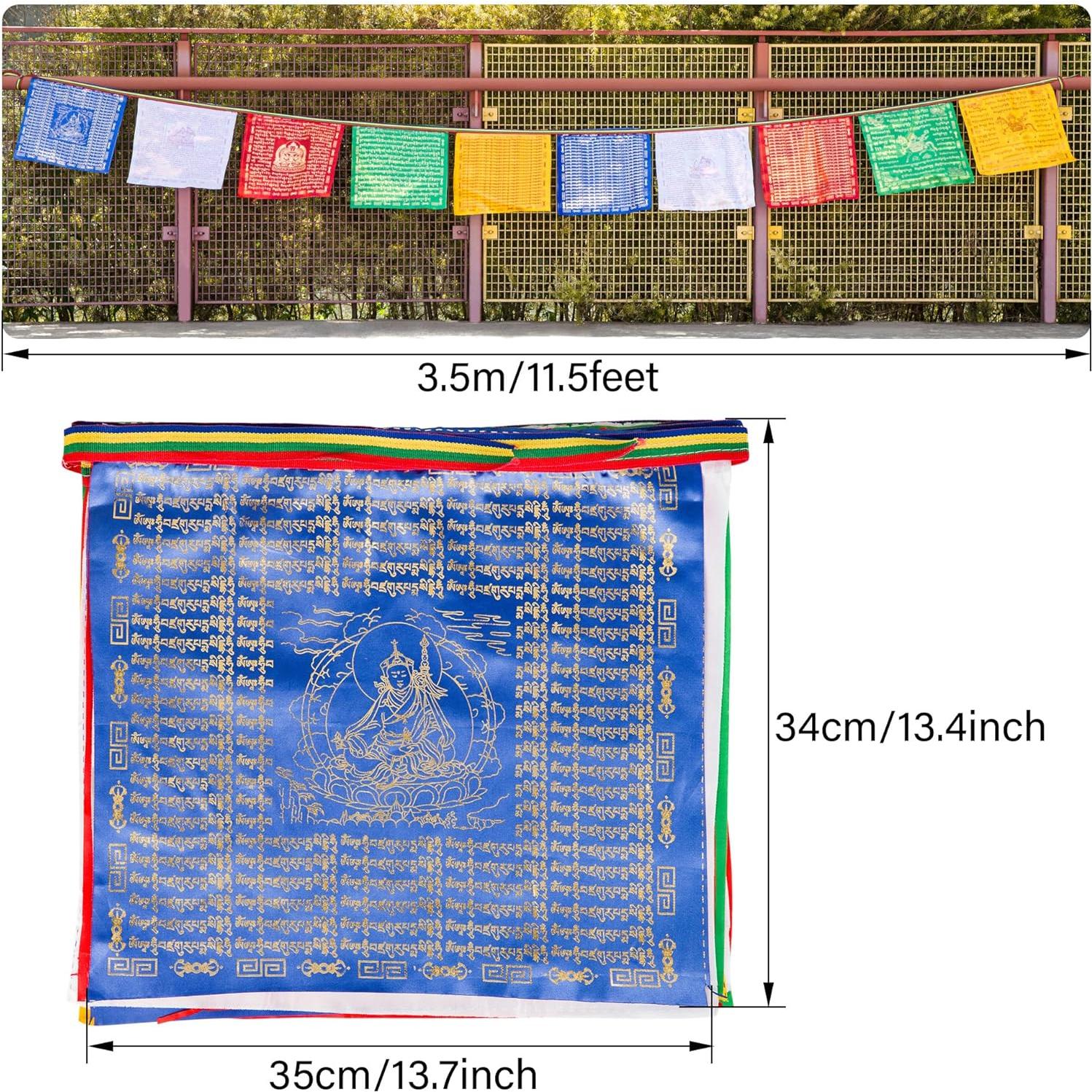 Conjunto de Banderas de Oración Tibetanas ZenBless - 10 Banderas 34.8x34cm
