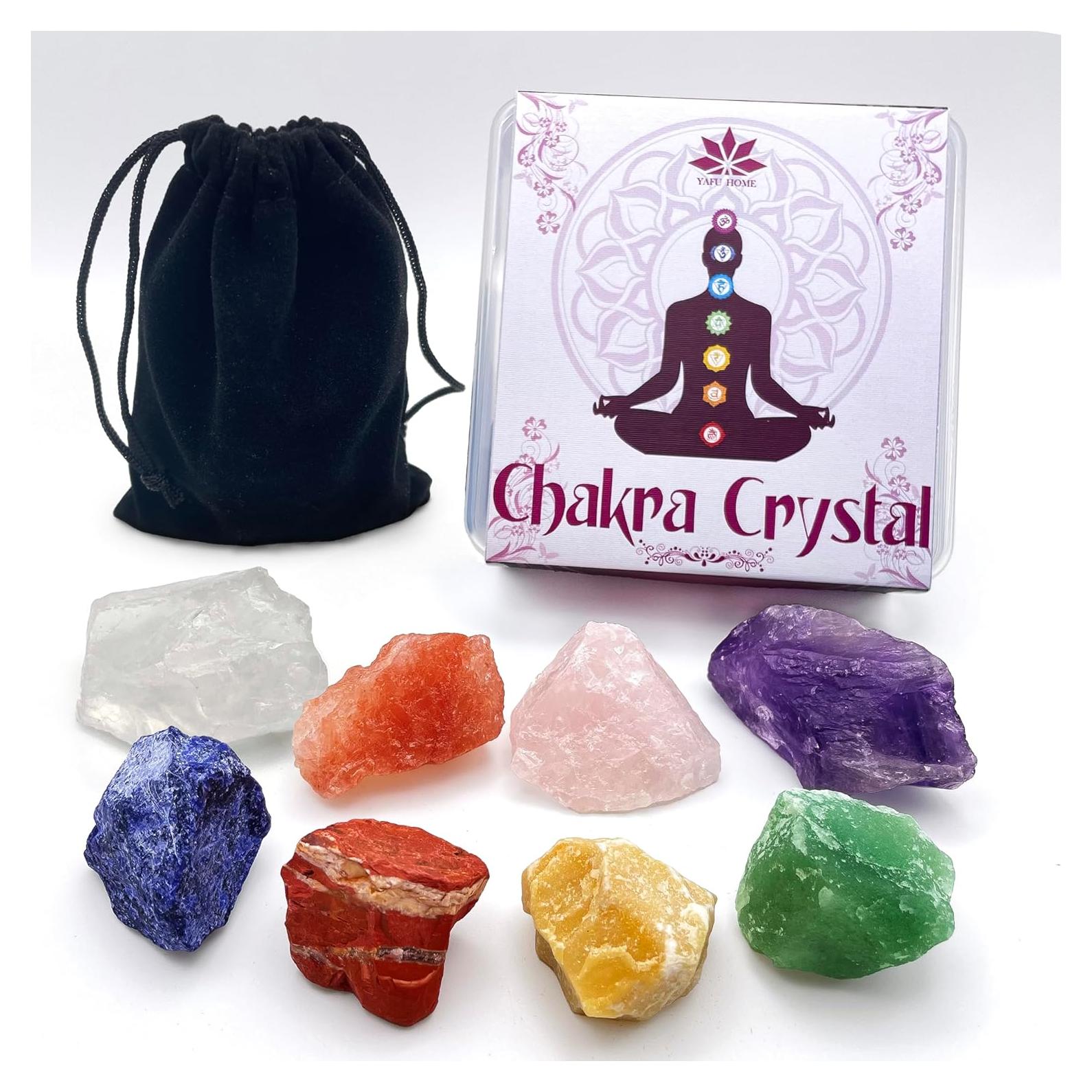 Caja de Regalo con 8 Piedras Chakra y Cristales YAFU HOME