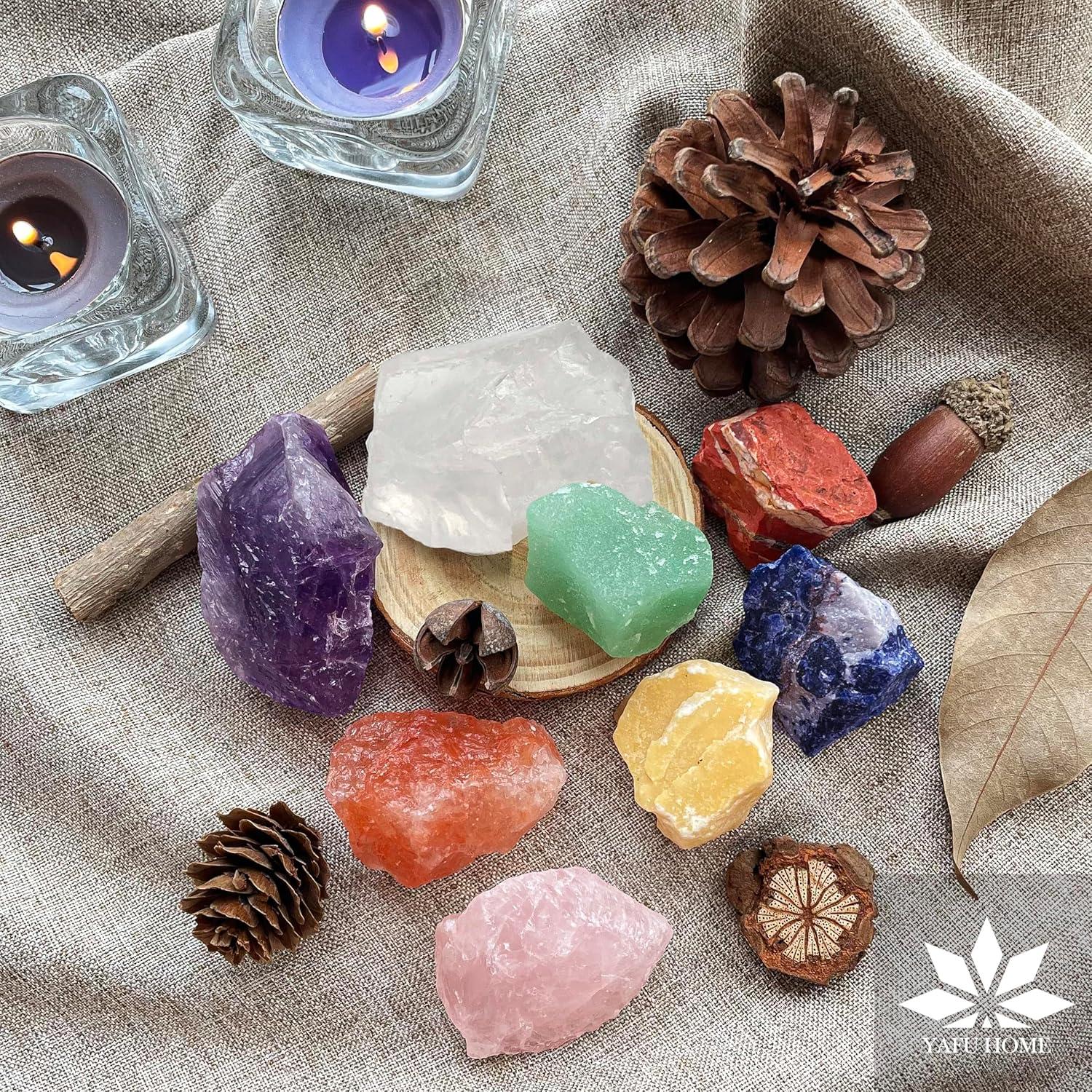 Caja de Regalo con 8 Piedras Chakra y Cristales YAFU HOME