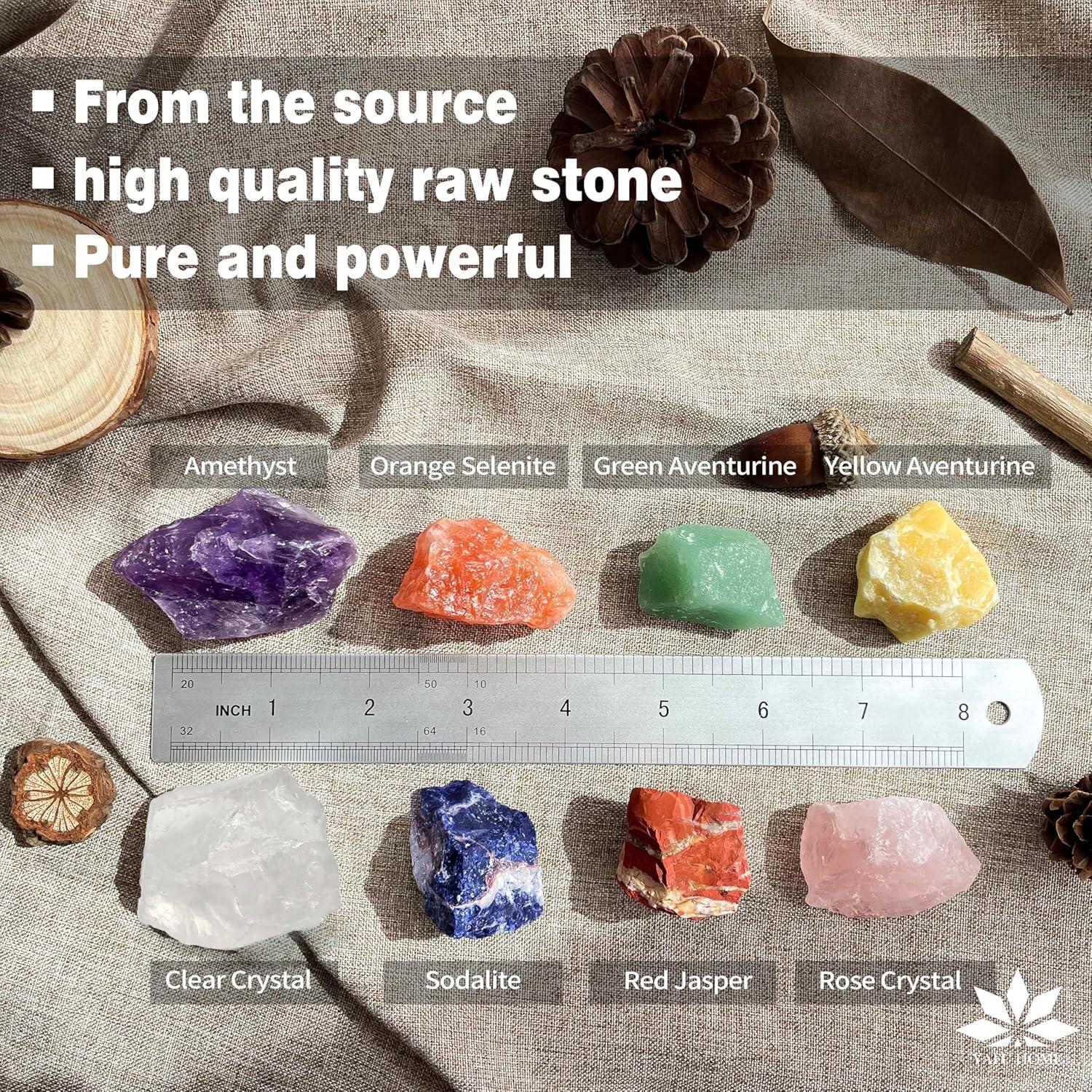 Caja de Regalo con 8 Piedras Chakra y Cristales YAFU HOME