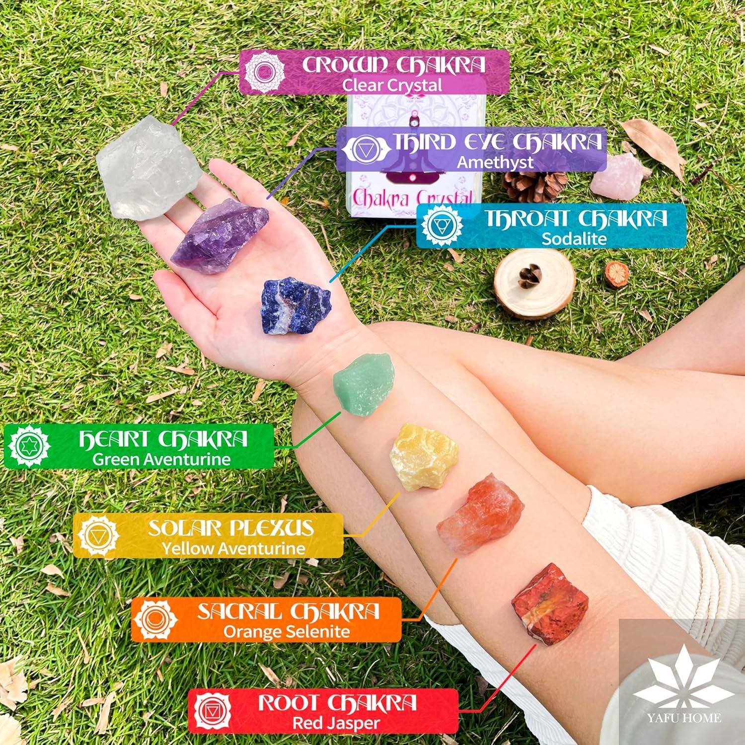 Caja de Regalo con 8 Piedras Chakra y Cristales YAFU HOME