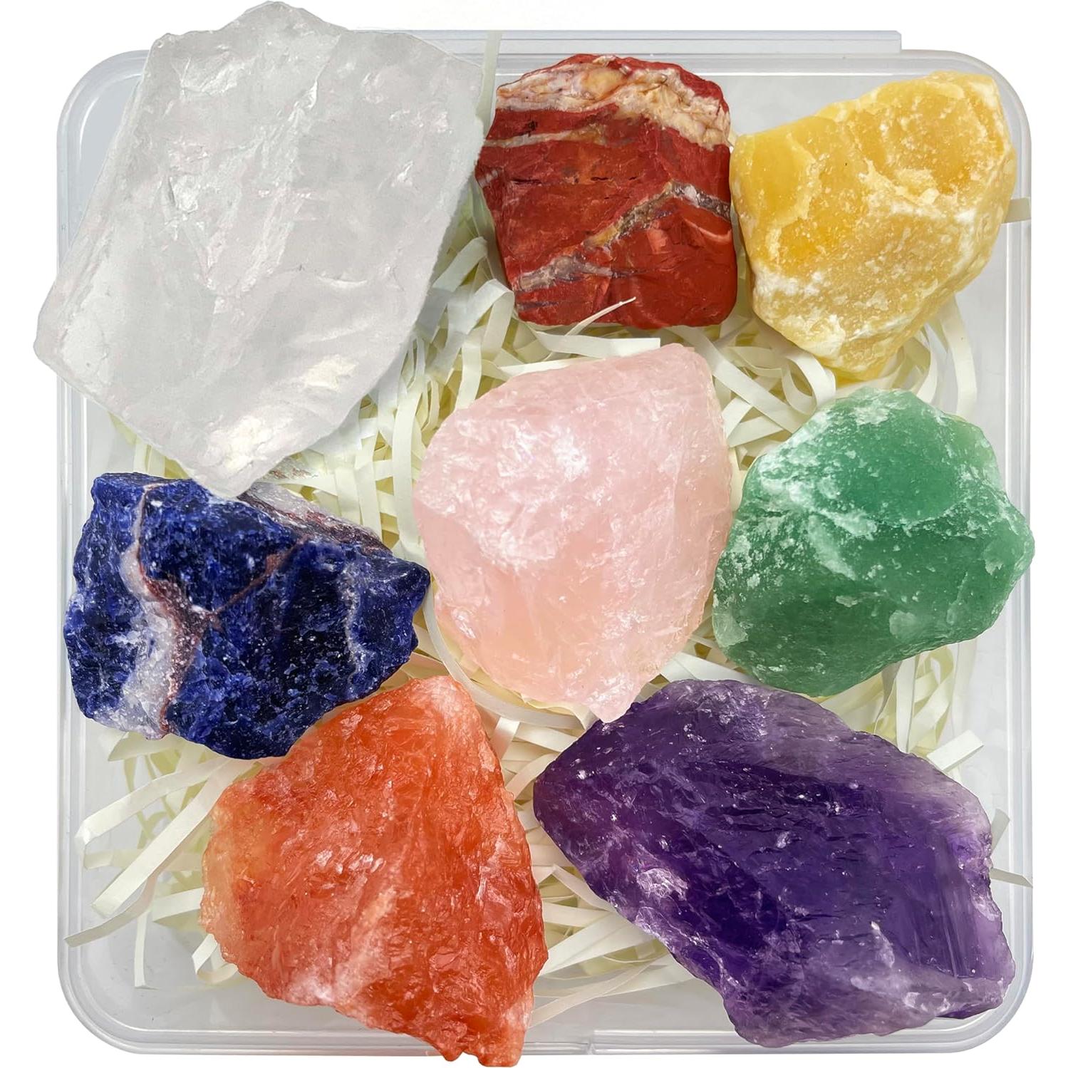 Caja de Regalo con 8 Piedras Chakra y Cristales YAFU HOME