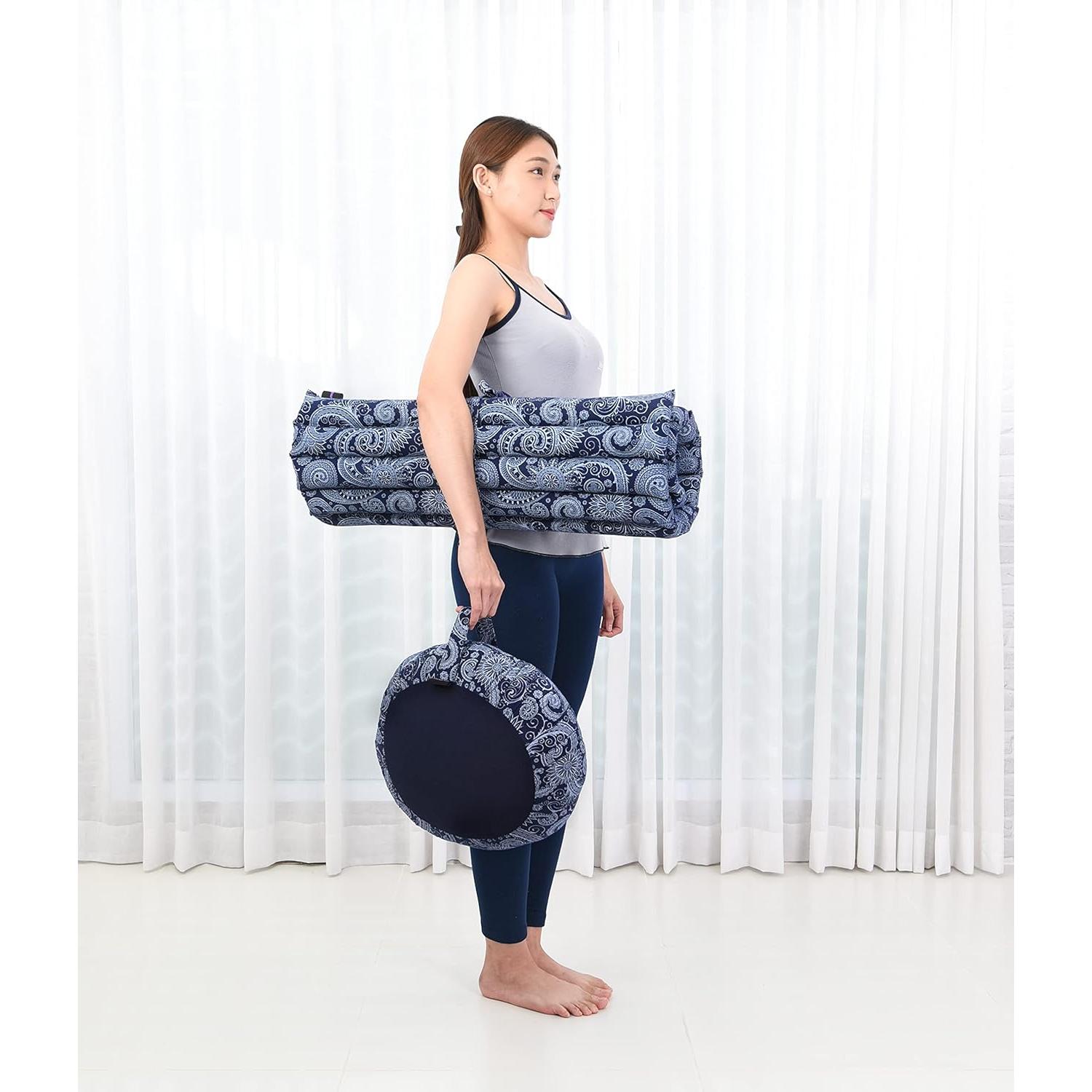 Juego de Cojines de Meditación Leewadee Zafu y Zabuton Azul