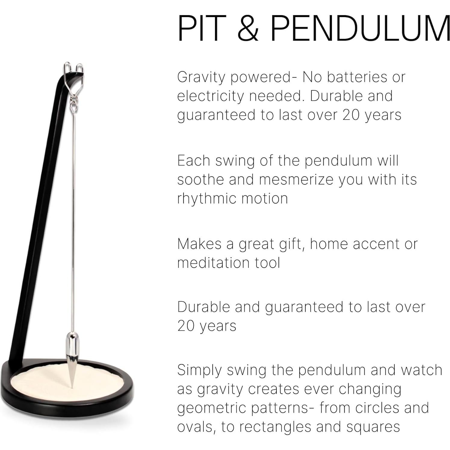 Péndulo de Arena Gran Ilusiones 33 cm Negro - Jardín Zen