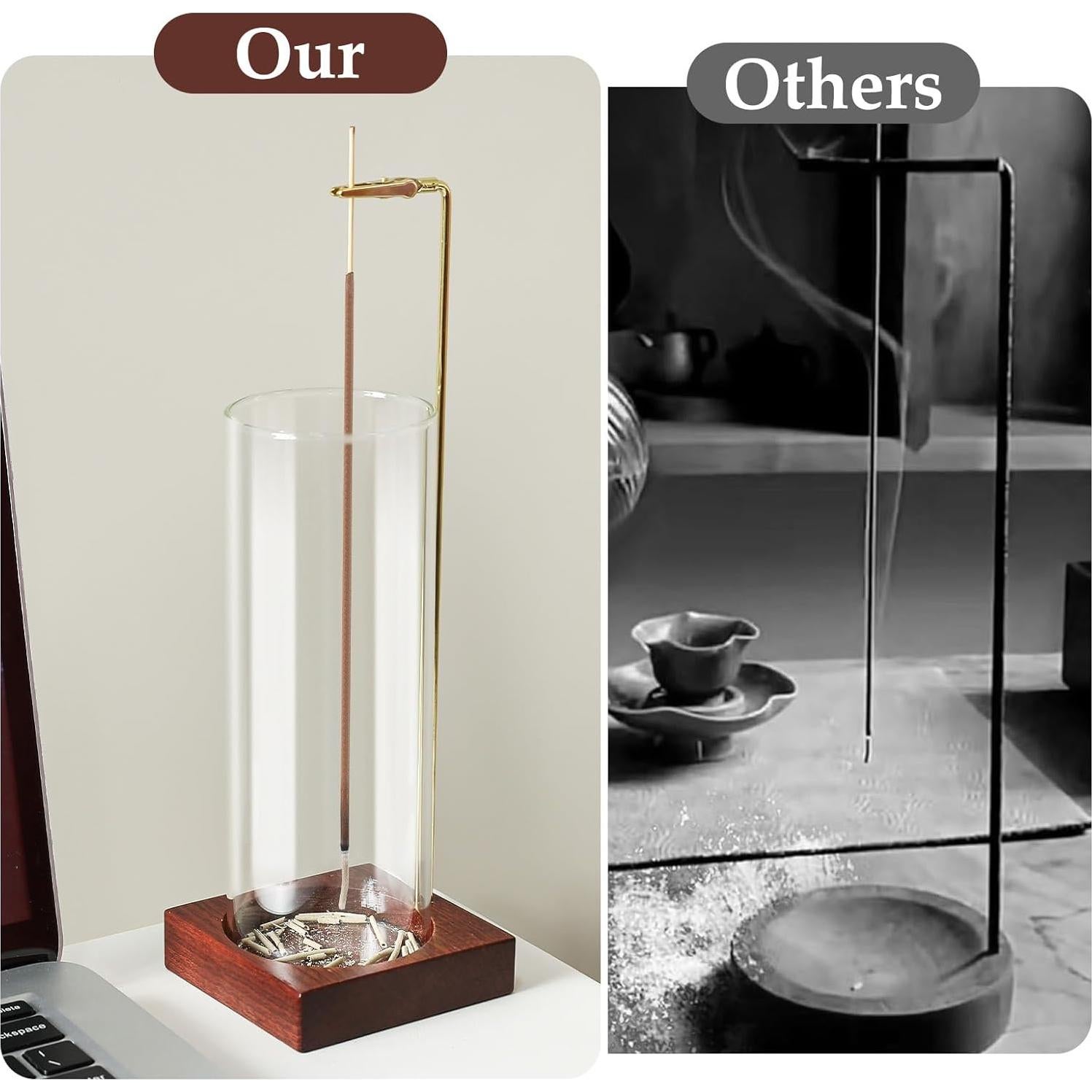 Soporte de Incienso MACUSOO con 20 Varitas y Recogedor de Vidrio