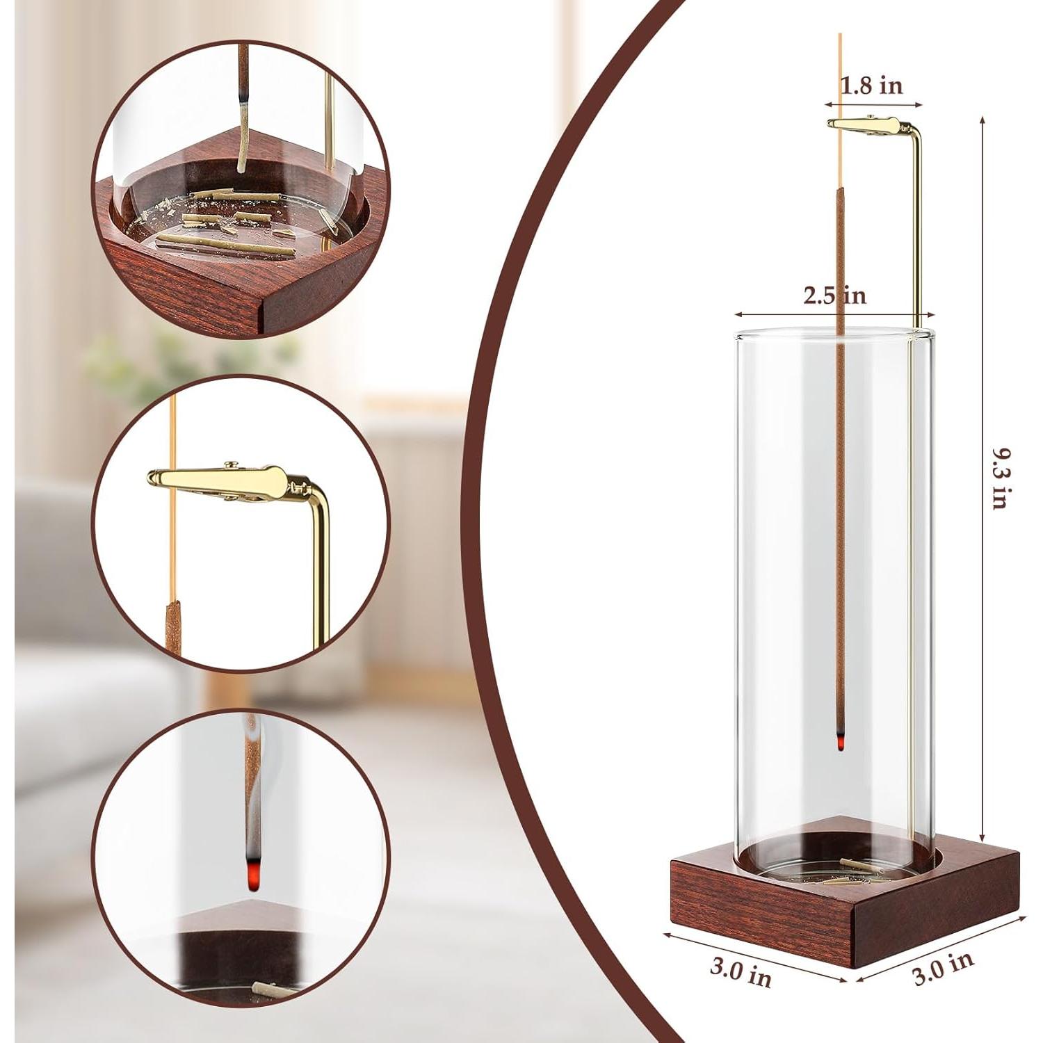 Soporte de Incienso MACUSOO con 20 Varitas y Recogedor de Vidrio