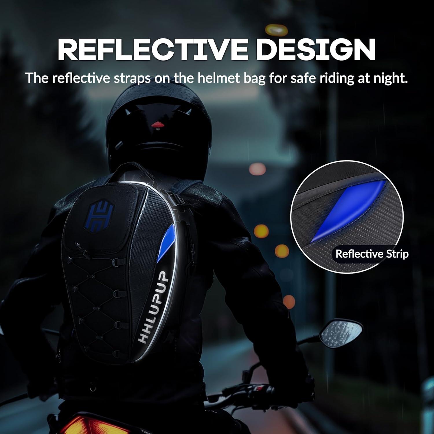 Bolsa de Asiento para Motocicleta HHLUPUP 38L Impermeable Azul