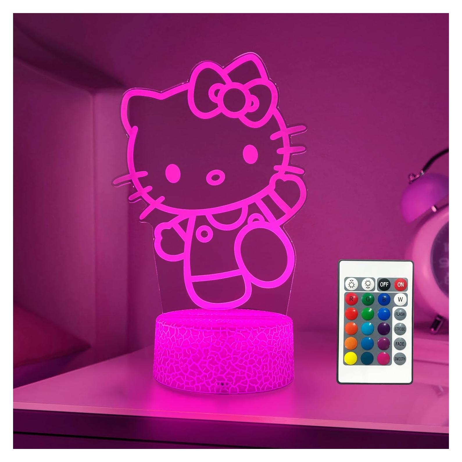 Luz Nocturna 3D Gato AIHYING con Control Remoto y 16 Colores