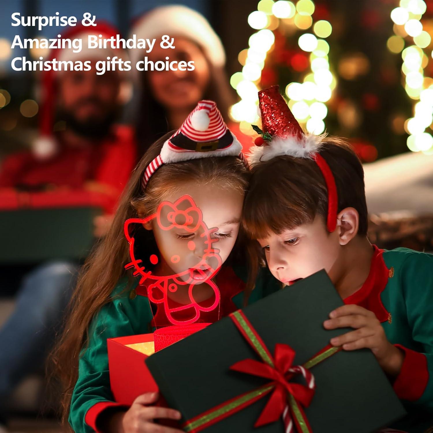 Luz Nocturna 3D Gato AIHYING con Control Remoto y 16 Colores