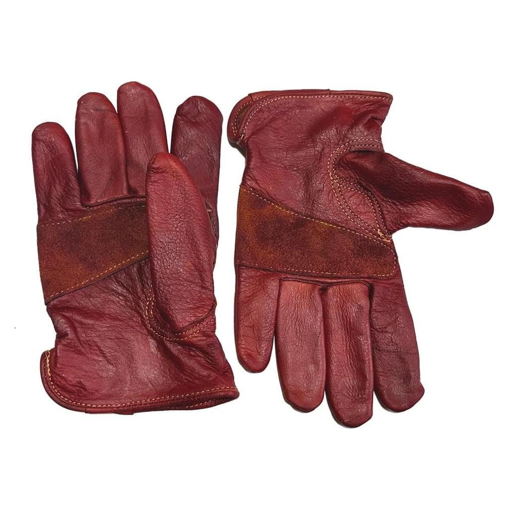 Guantes de Motocicleta Retro de Cuero ZILON - Rojo 17-18 Años