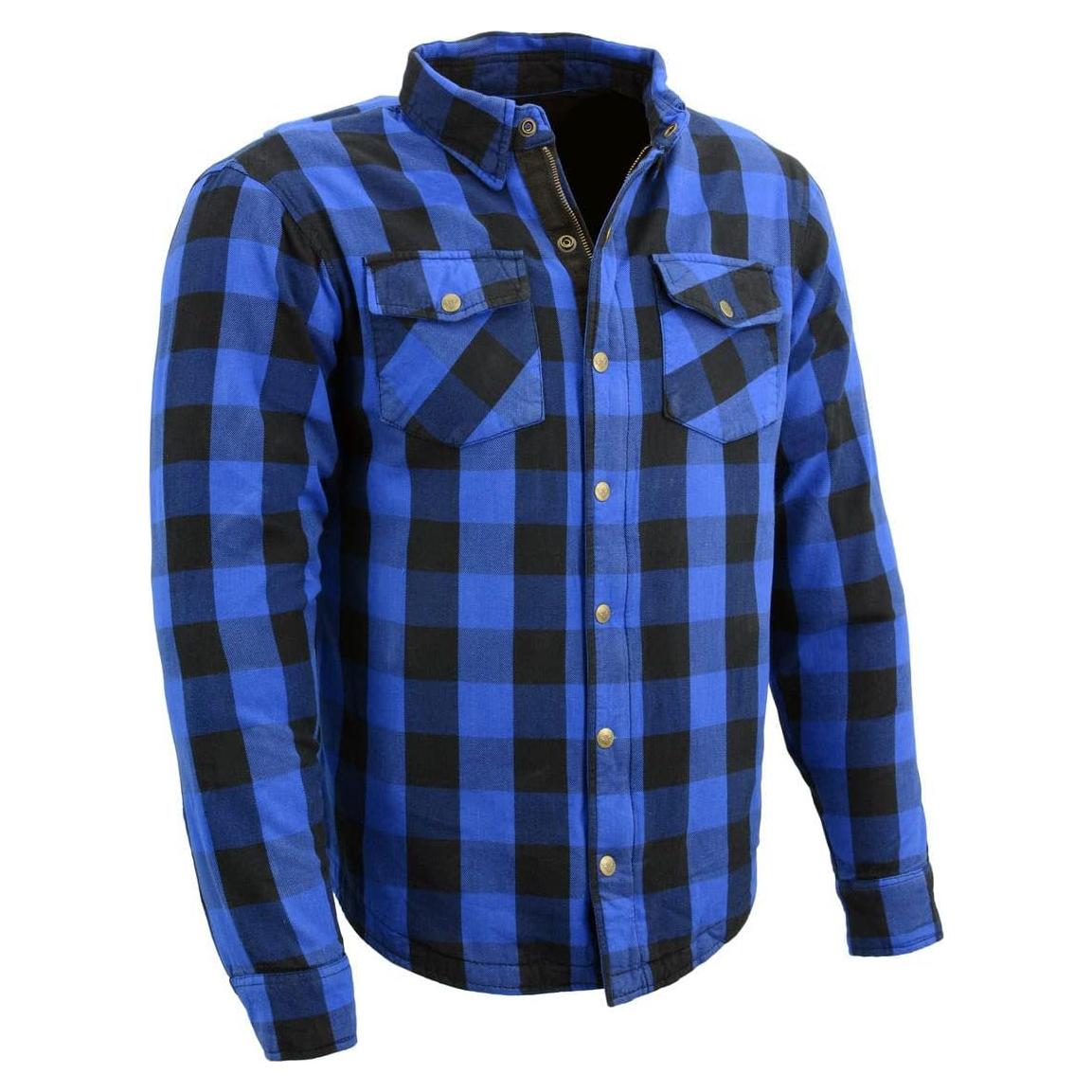 Camisa de Motociclista Armado Milwaukee Leather MPM1634 Azul