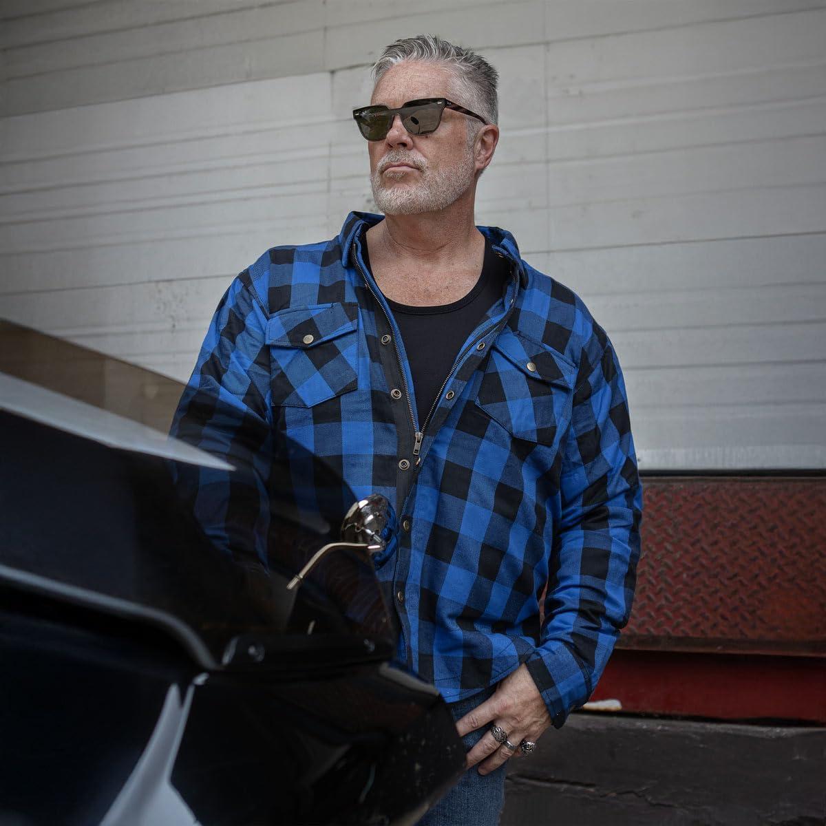 Camisa de Motociclista Armado Milwaukee Leather MPM1634 Azul