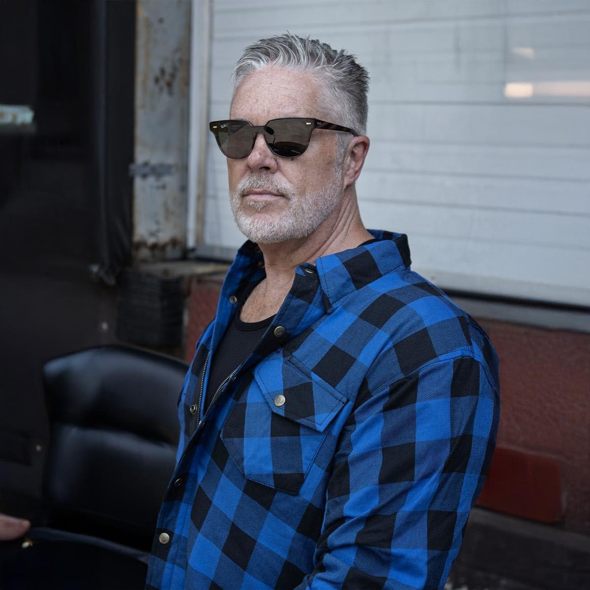 Camisa de Motociclista Armado Milwaukee Leather MPM1634 Azul