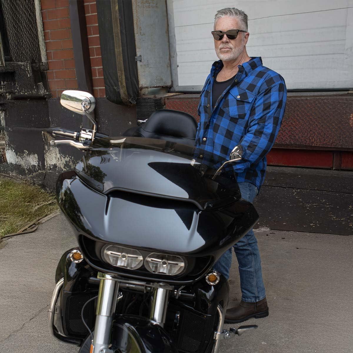 Camisa de Motociclista Armado Milwaukee Leather MPM1634 Azul