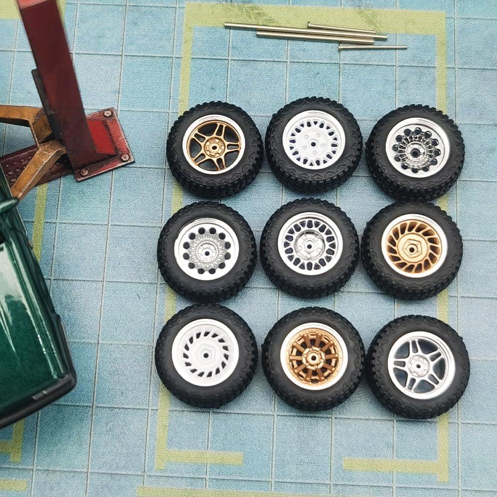 Ruedas y Neumáticos 1/64 WAVEIST YE, 4 Juegos, ABS y Caucho