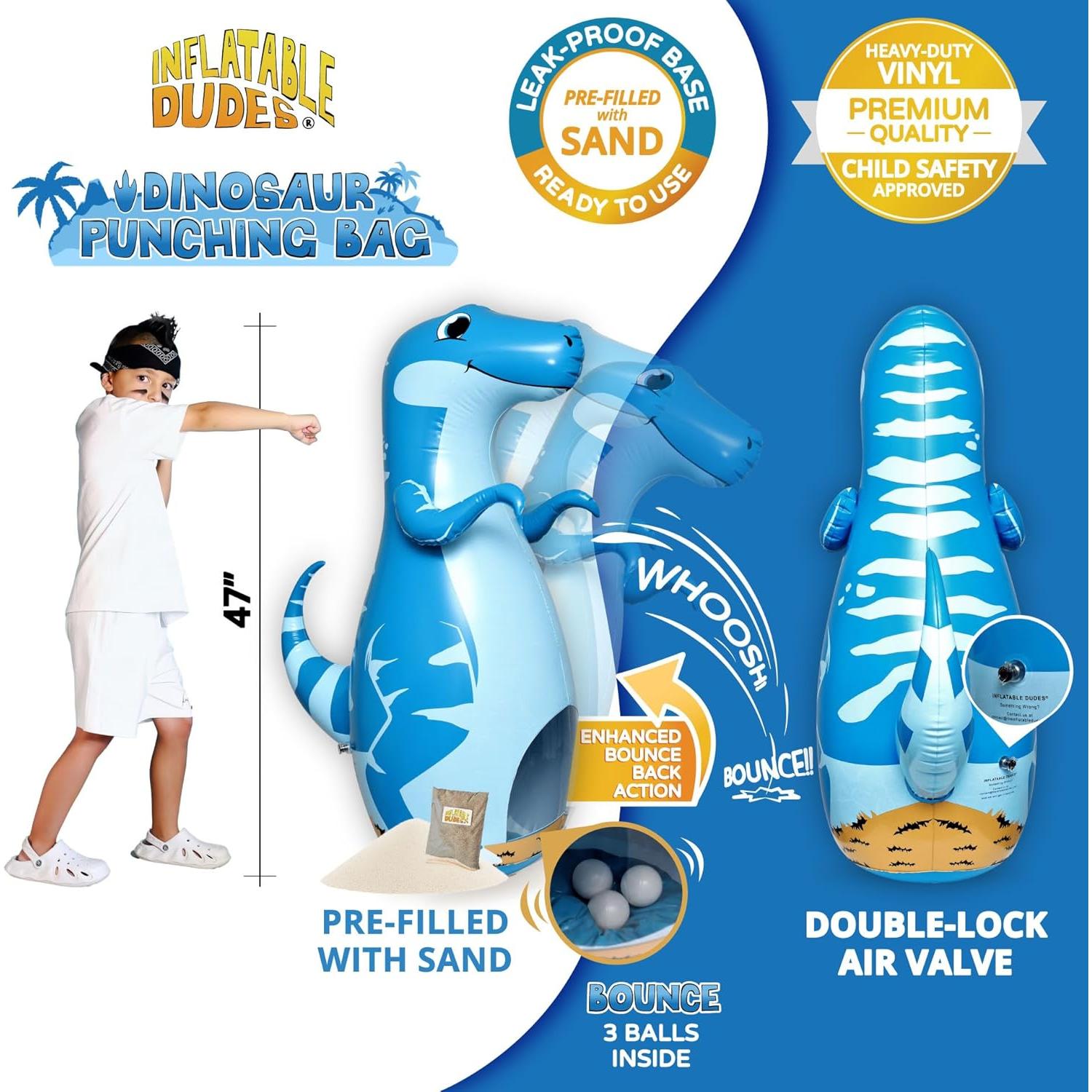 Bolsa de Golpes Inflable DUDAS INFLABLES Dinosaurio 119 cm