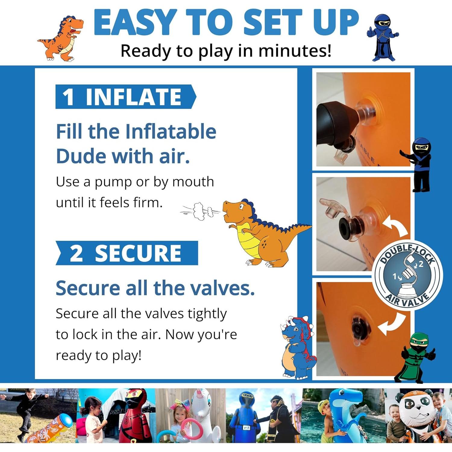 Bolsa de Golpes Inflable DUDAS INFLABLES Dinosaurio 119 cm