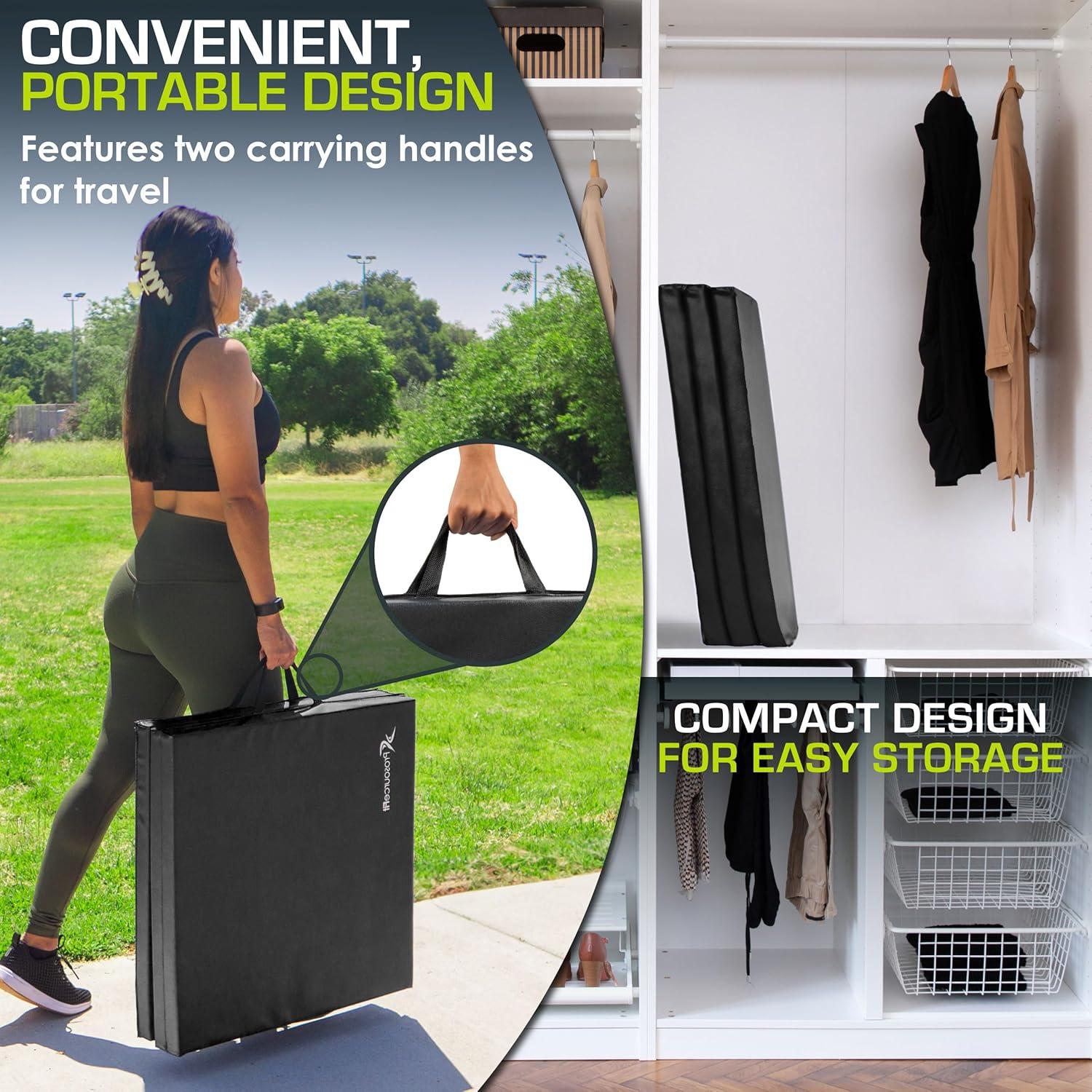 Mat de Ejercicio Plegable ProsourceFit Tri-Fold 182.88x60.96cm Negro