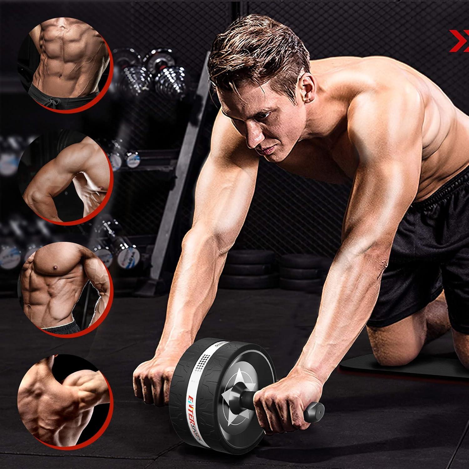 Kit de Rueda Abdominal EnterSports 6 en 1 con Bandas y Almohadilla