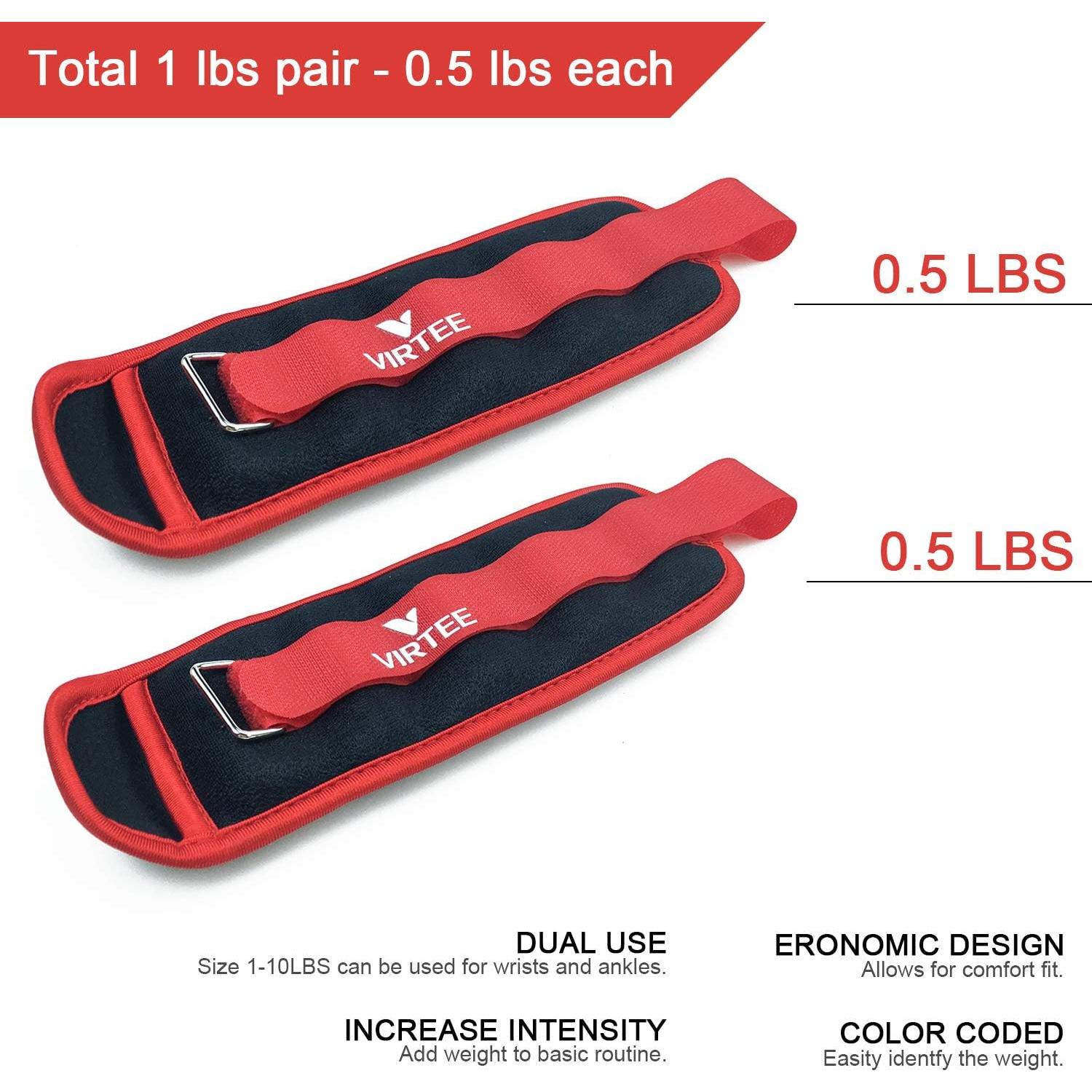 Ankle/Wrist Weights for Women, Men, Kids - Arm Leg Weights Set with Adjustable Strap - Running, Jogging, Gymnastic, Physical Therapy, Fitness - Choice of 1 lb 2 lbs 3 lbs 4 lbs 6 lbs 8 lbs 10 lbs