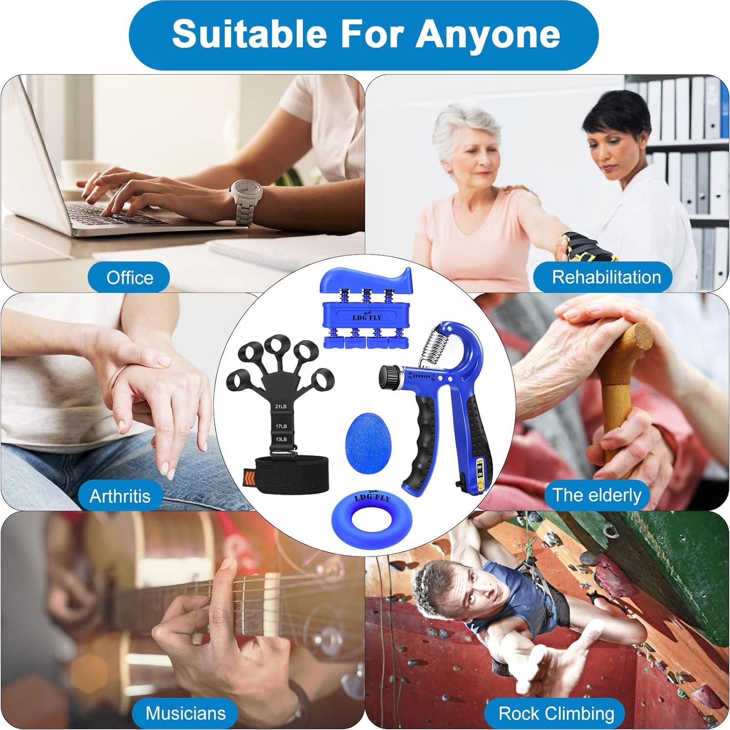 Kit de Fortalecimiento de Agarre LDG FLY - 6 Niveles de Resistencia