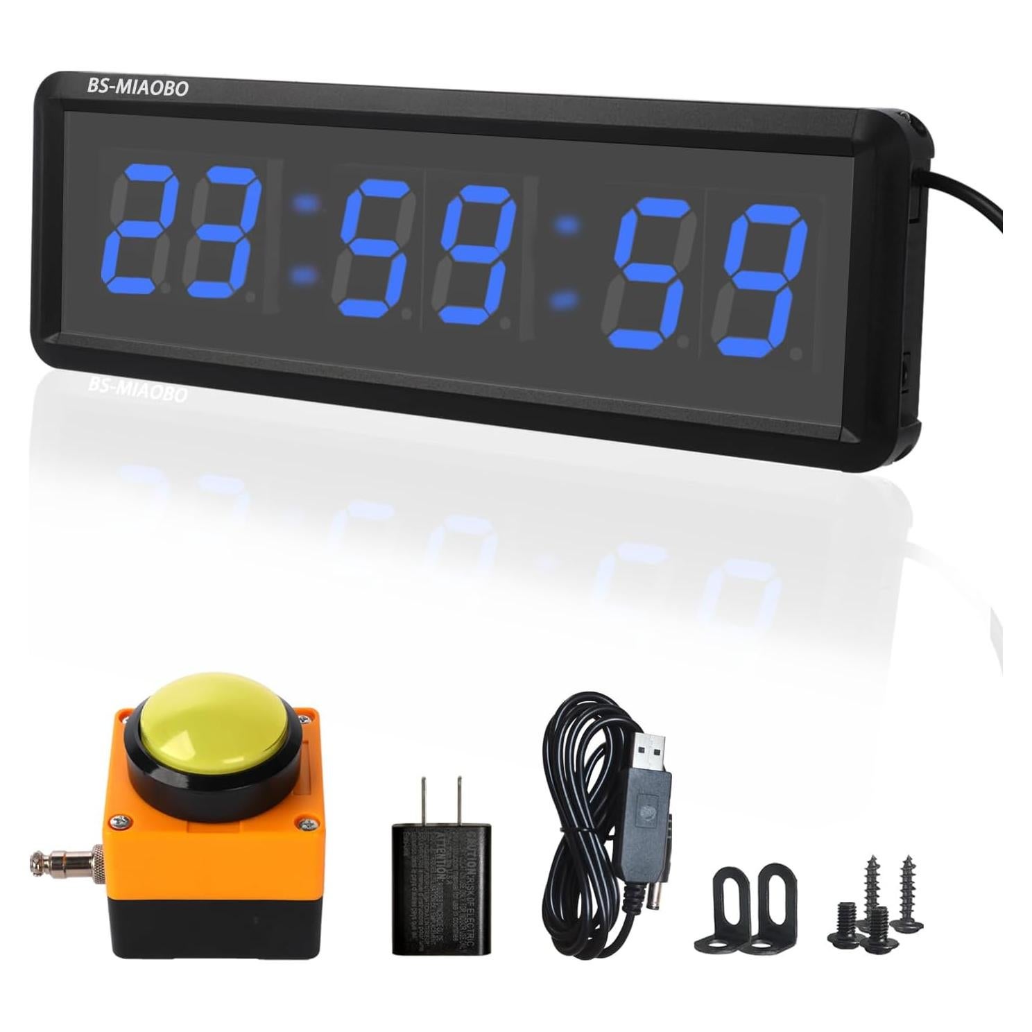 Temporizador de Fitness BS-MIAOBO 1.5" LED 6 Dígitos Azul