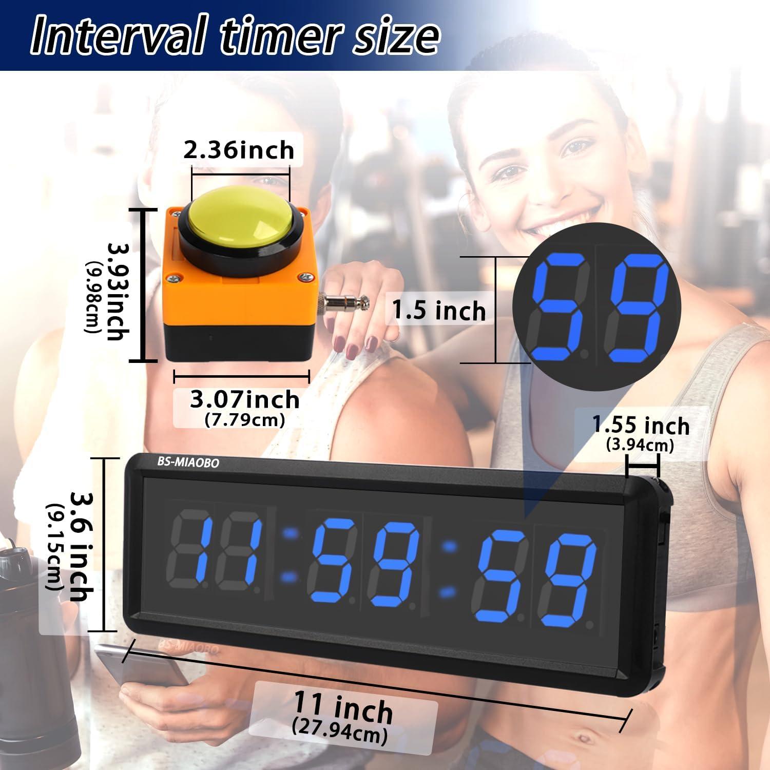 Temporizador de Fitness BS-MIAOBO 1.5" LED 6 Dígitos Azul
