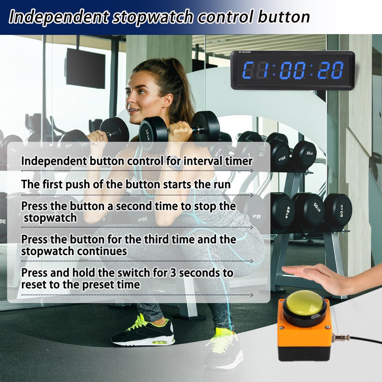 Temporizador de Fitness BS-MIAOBO 1.5" LED 6 Dígitos Azul