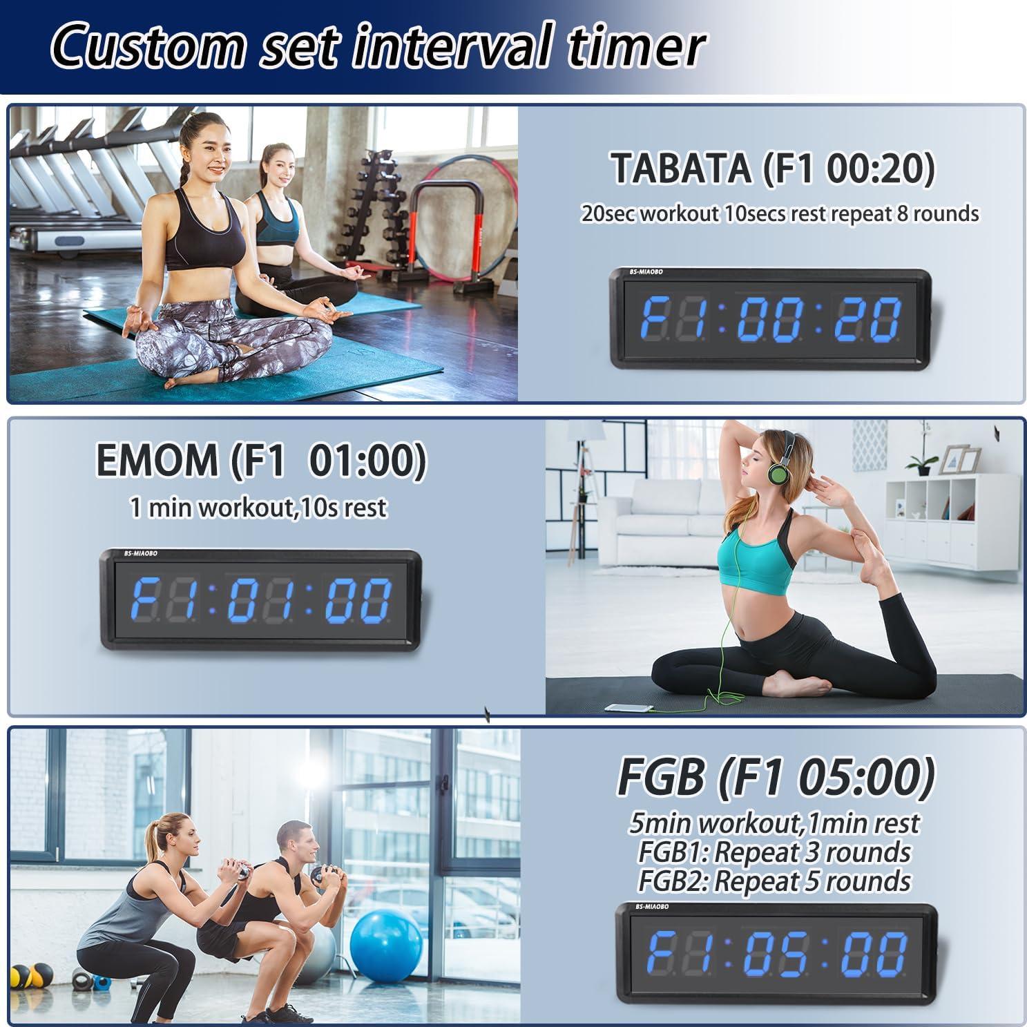 Temporizador de Fitness BS-MIAOBO 1.5" LED 6 Dígitos Azul