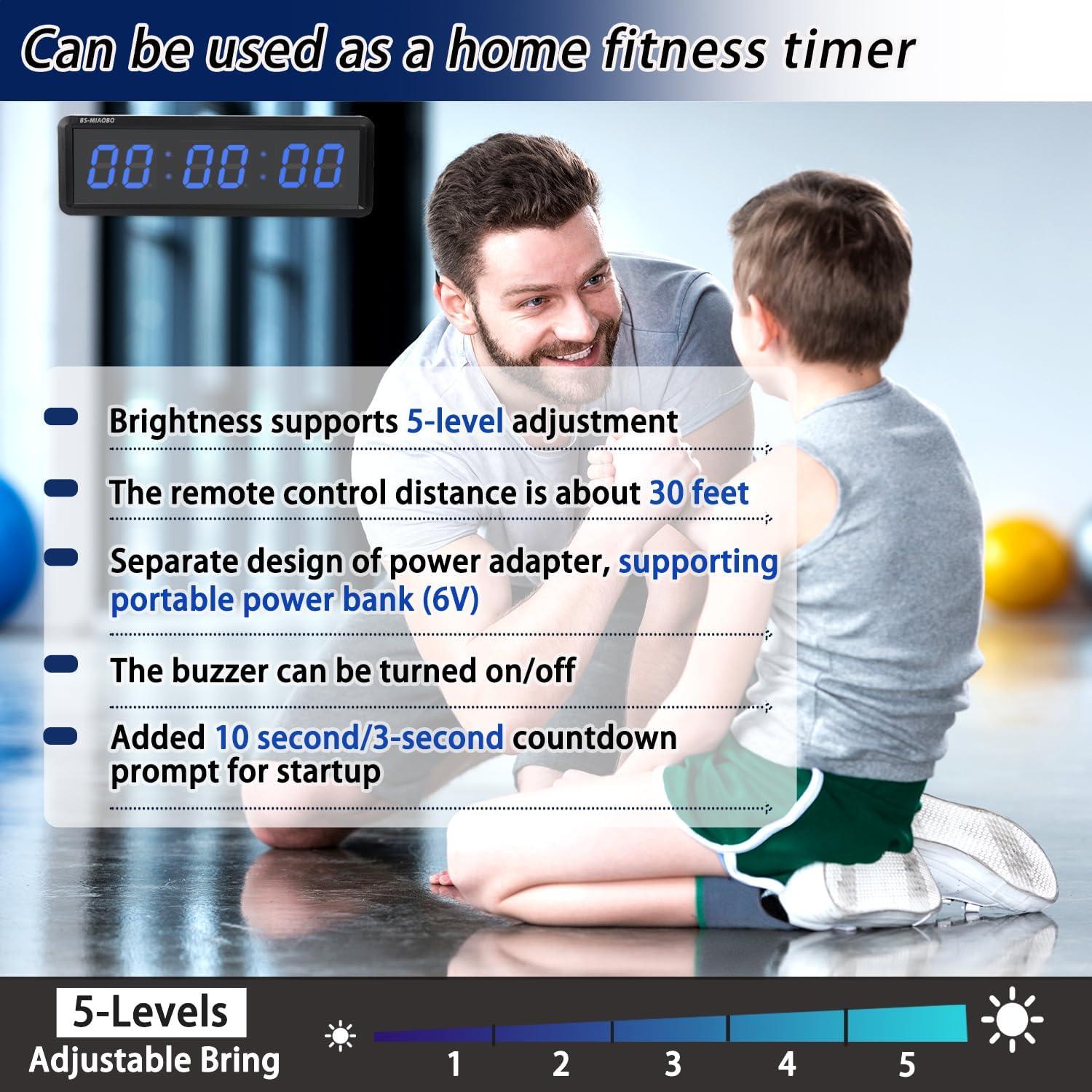 Temporizador de Fitness BS-MIAOBO 1.5" LED 6 Dígitos Azul