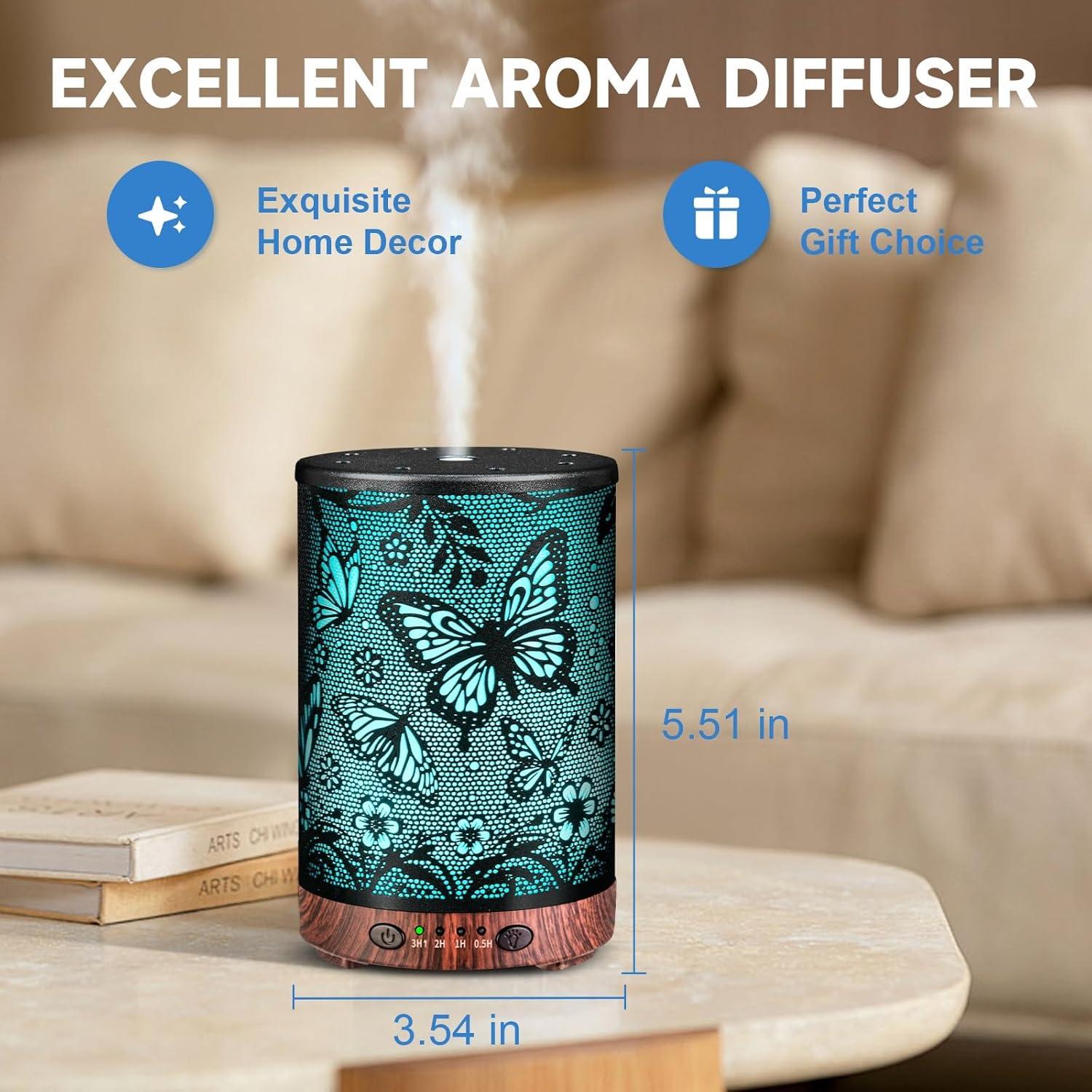 Difusor de Aceite Esencial JOYOLO Metal 120ml Aromaterapia