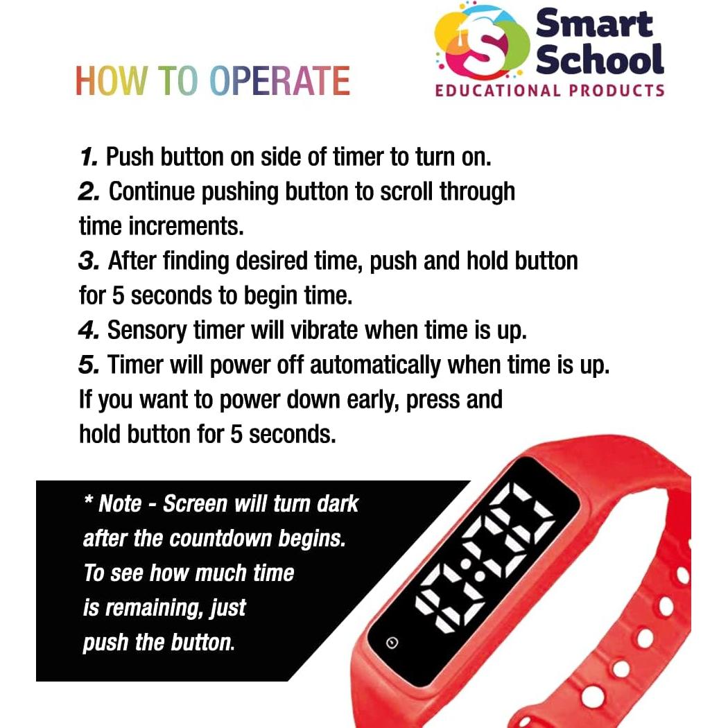 Temporizador Sensorial para Niños Smart School Negro