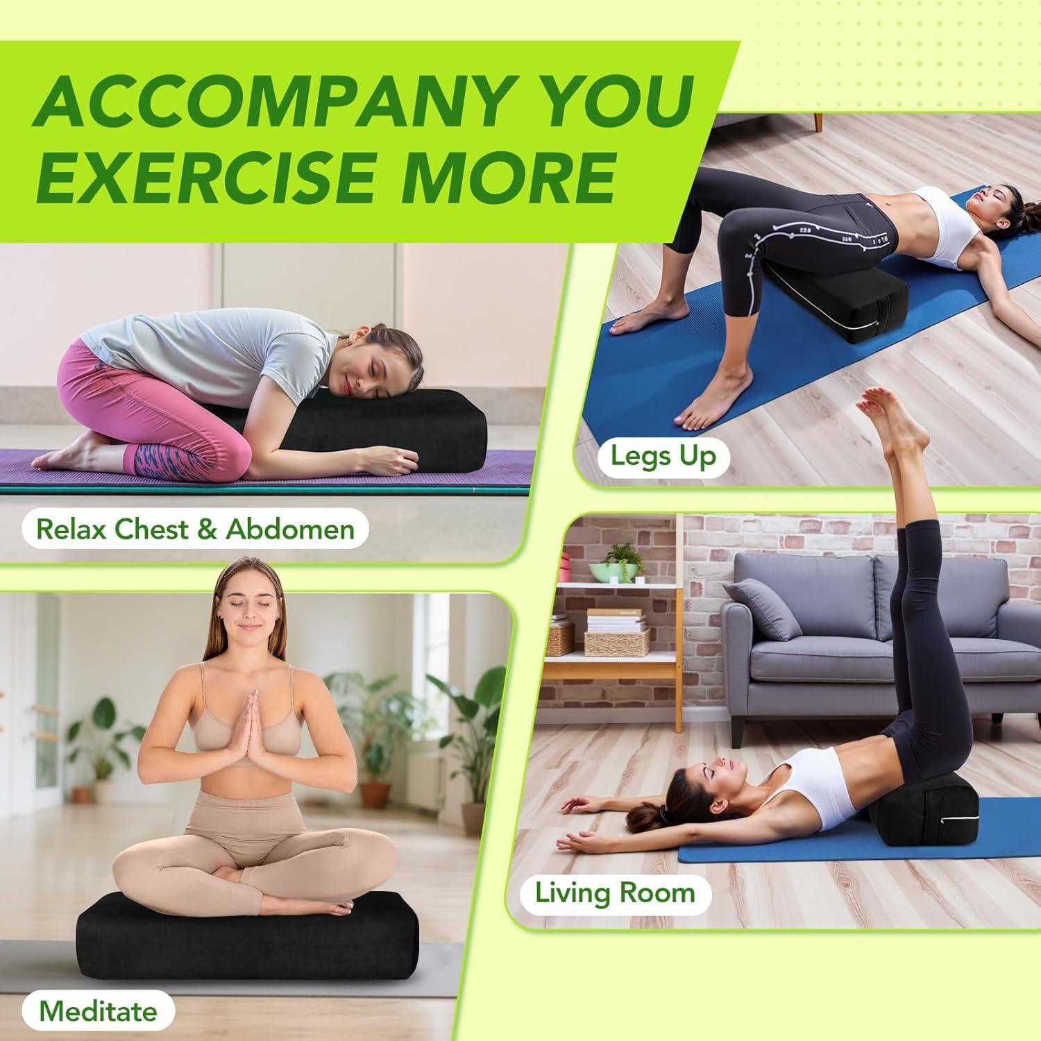 Cojín de Yoga Rectangular Wellsin - Almohada Meditación 68.6x25.4cm