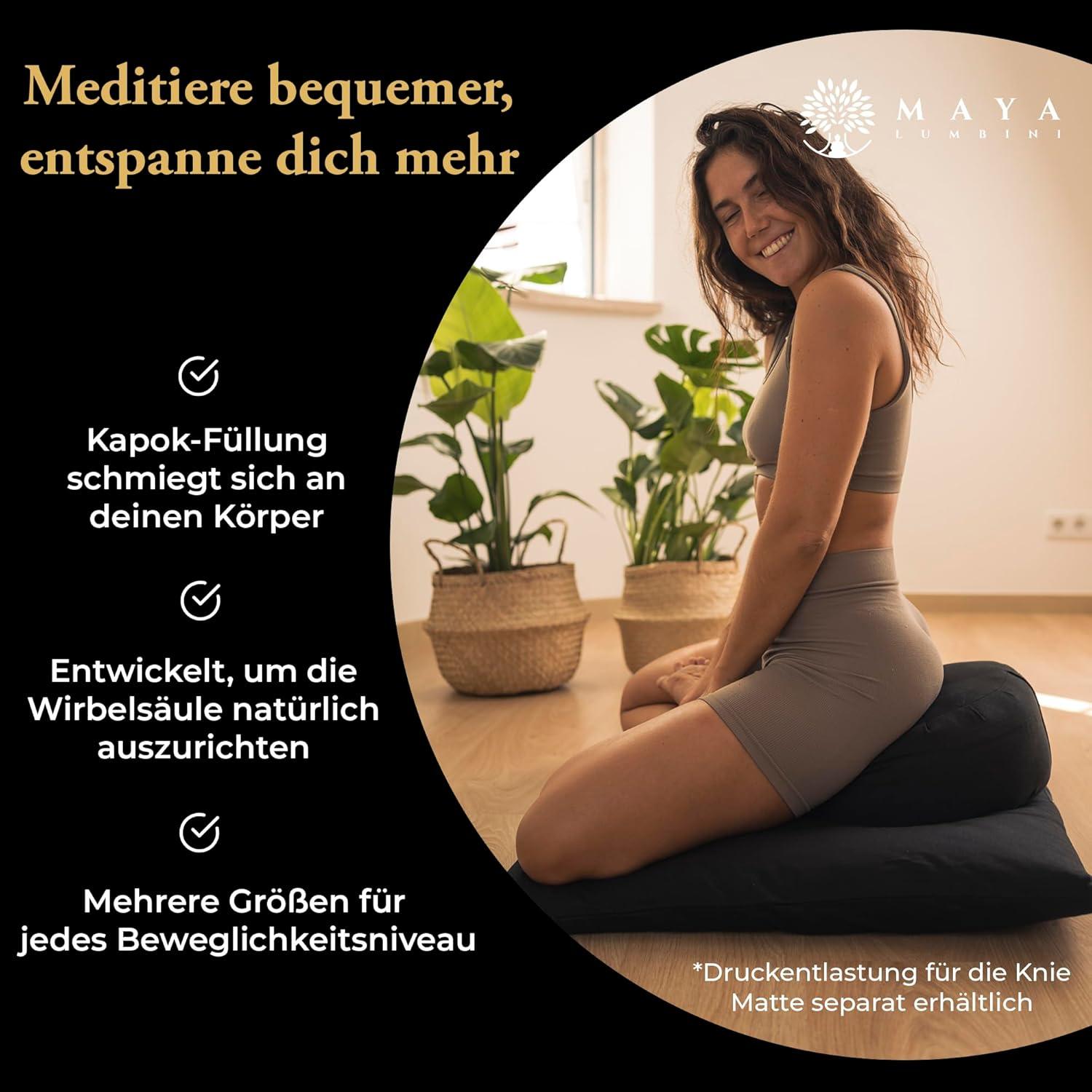 Cojín de Meditación Zafu Maya Lumbini - Relleno de Kapok 1.04kg